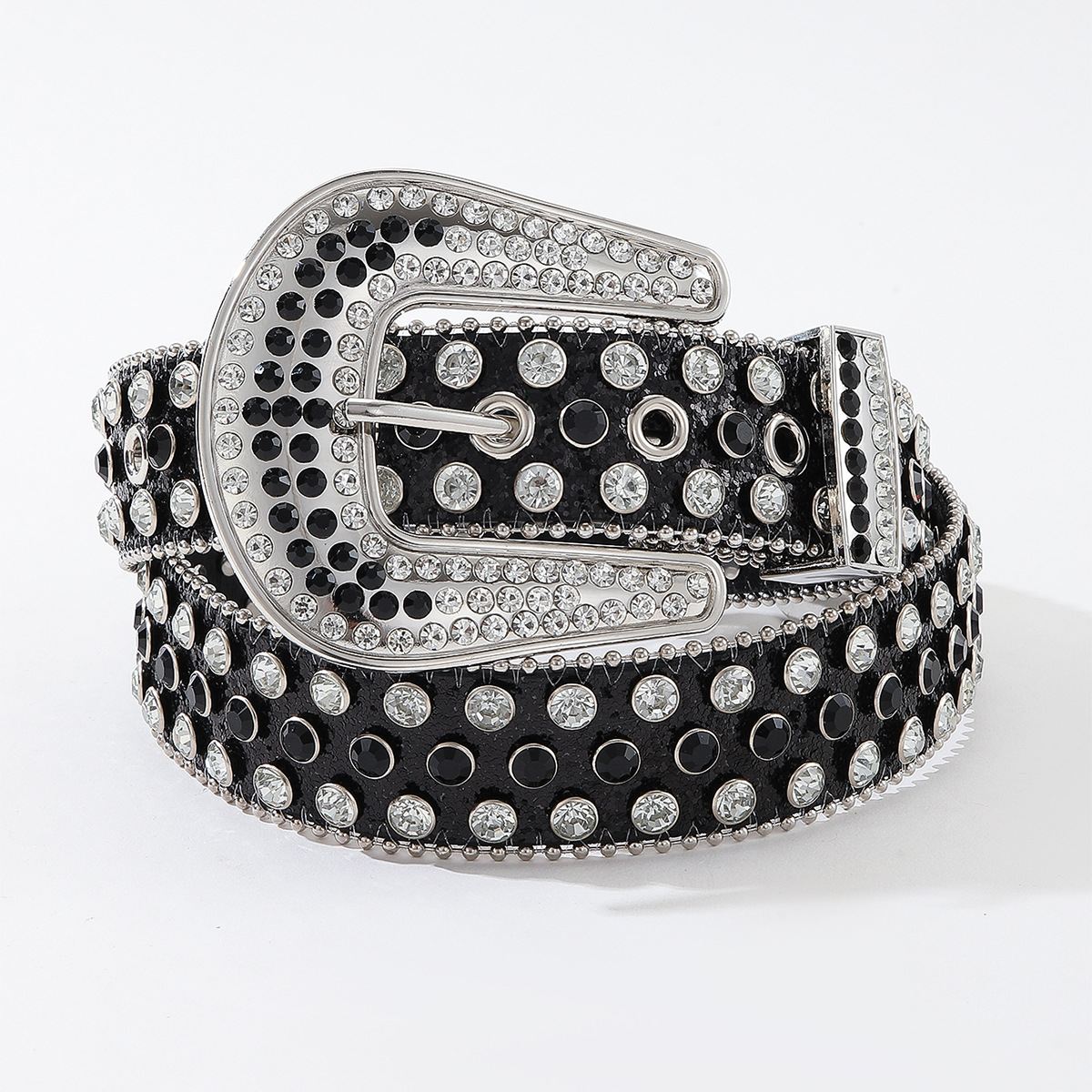 Gürtel Strass, schwarz