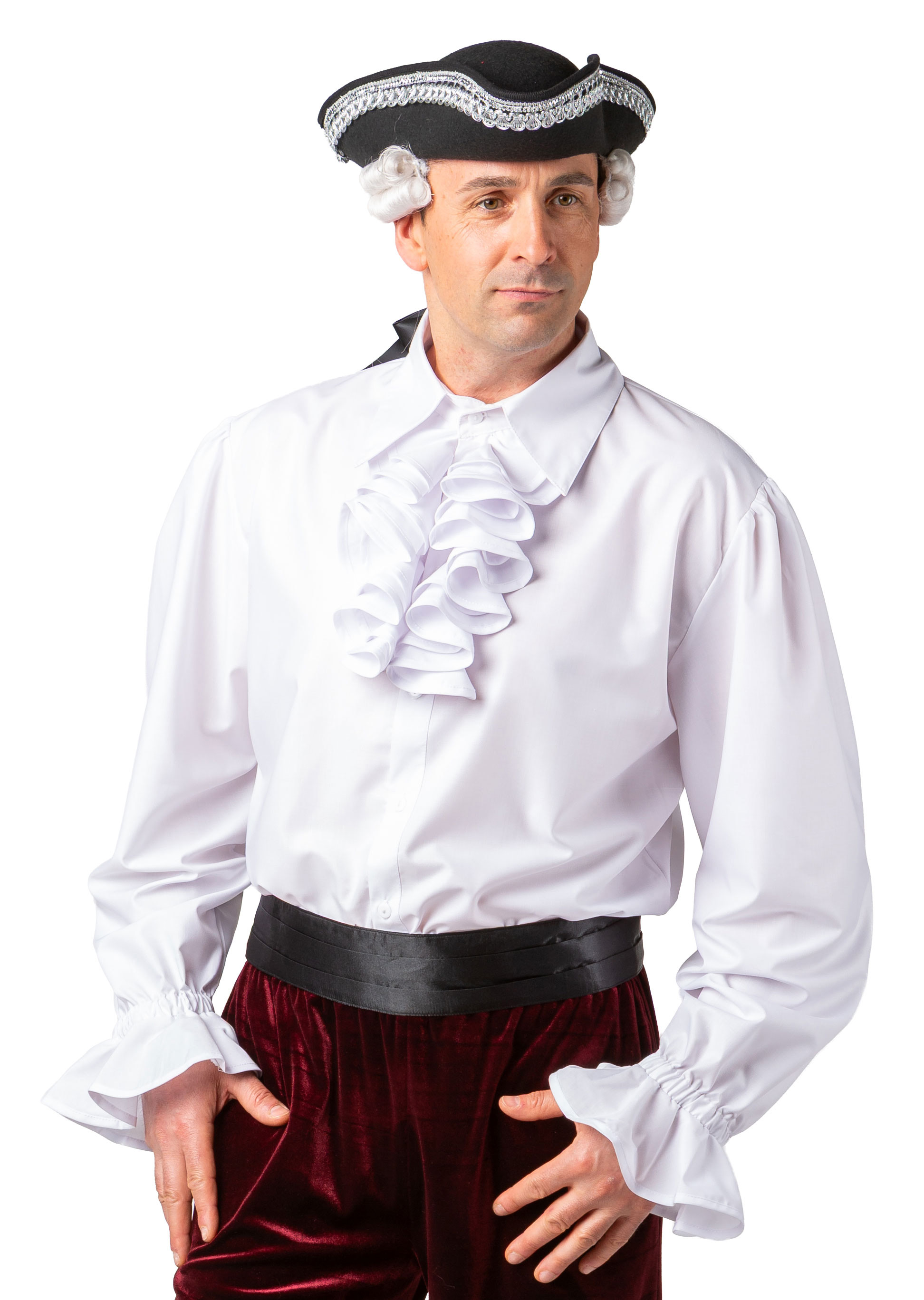 Chemise à volants courts, blanche