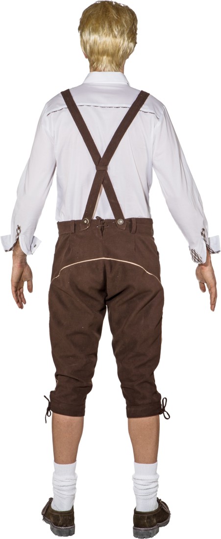 Bavarian tradional trousers - knee length, brown 