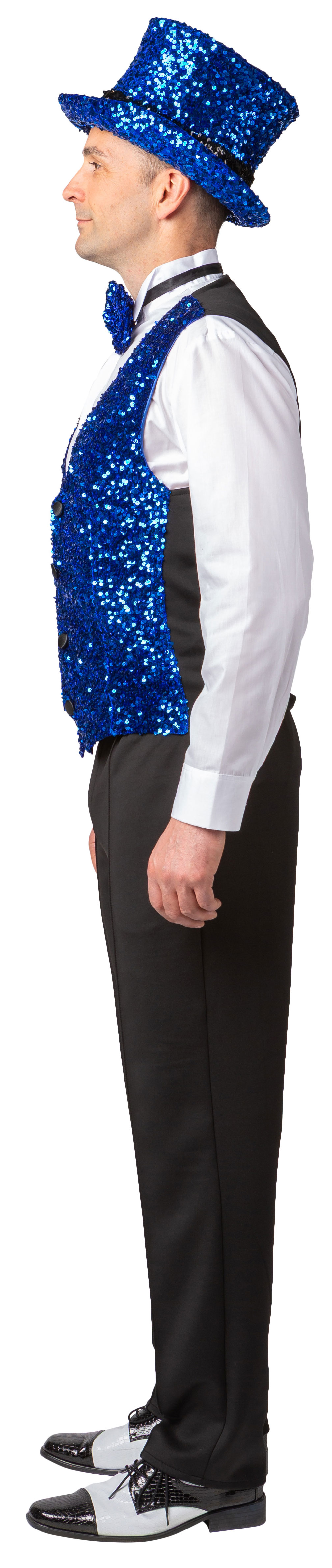 Weste Pailletten, blau