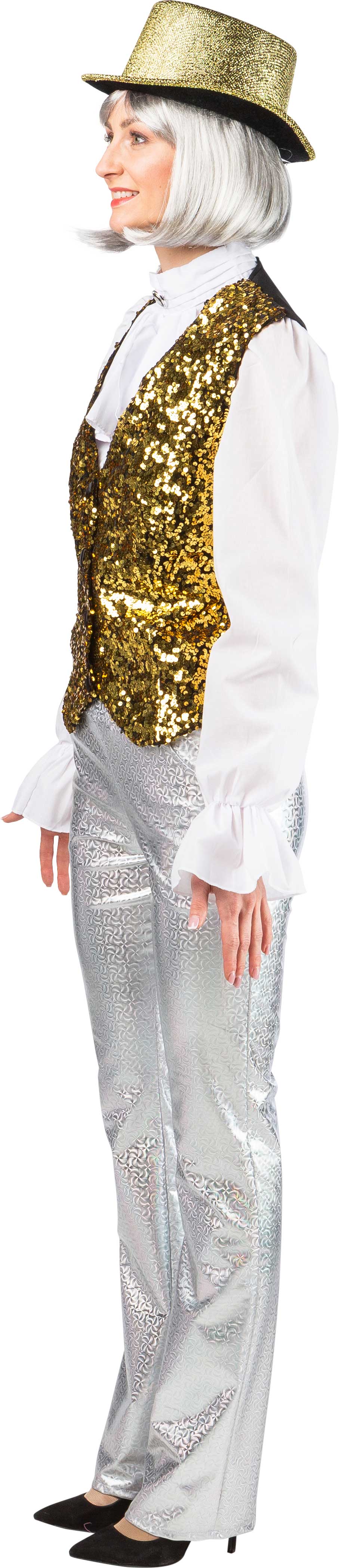 Gilet à paillettes pour femme, doré
