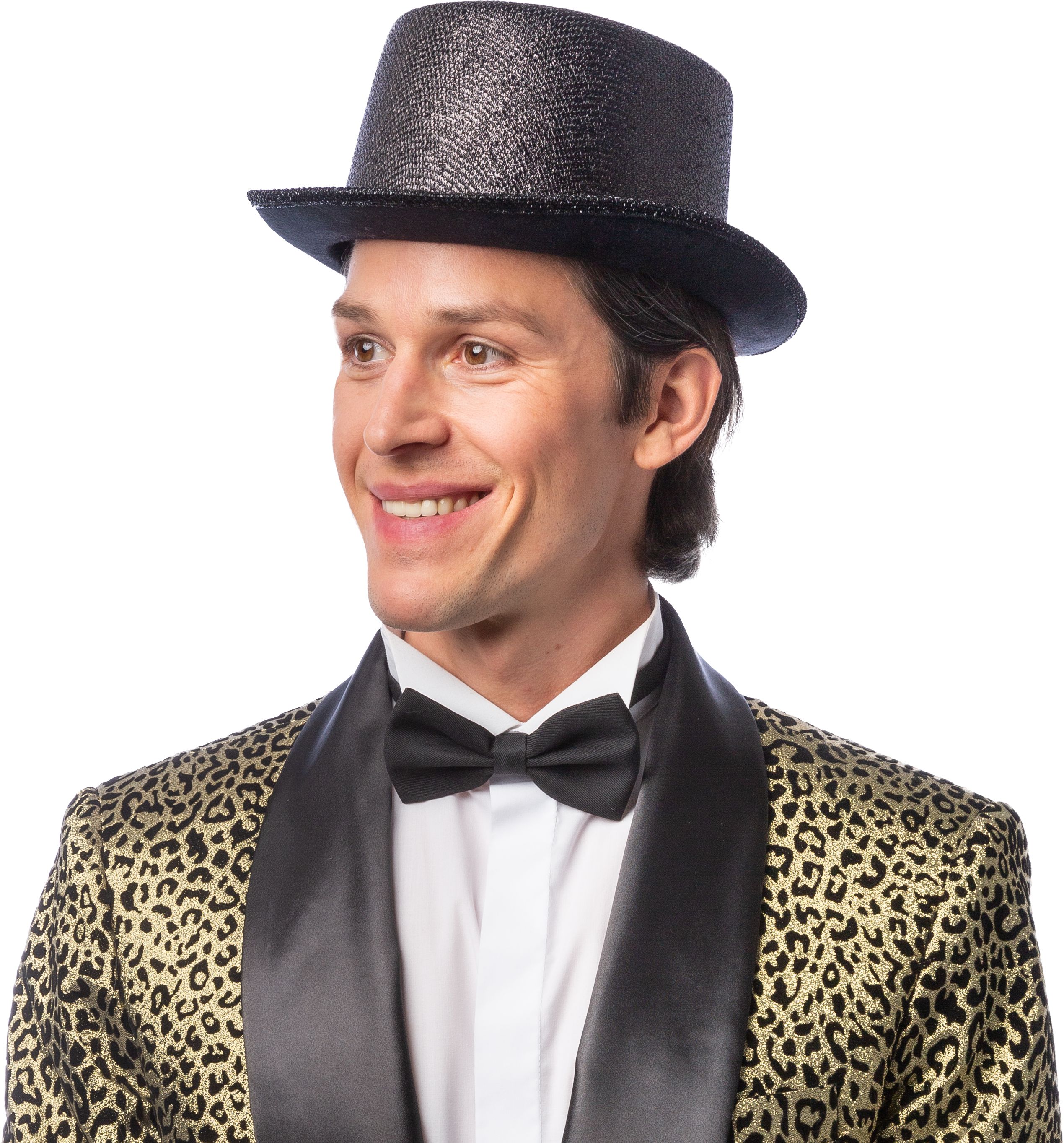 Zylinder Lurex, schwarz 