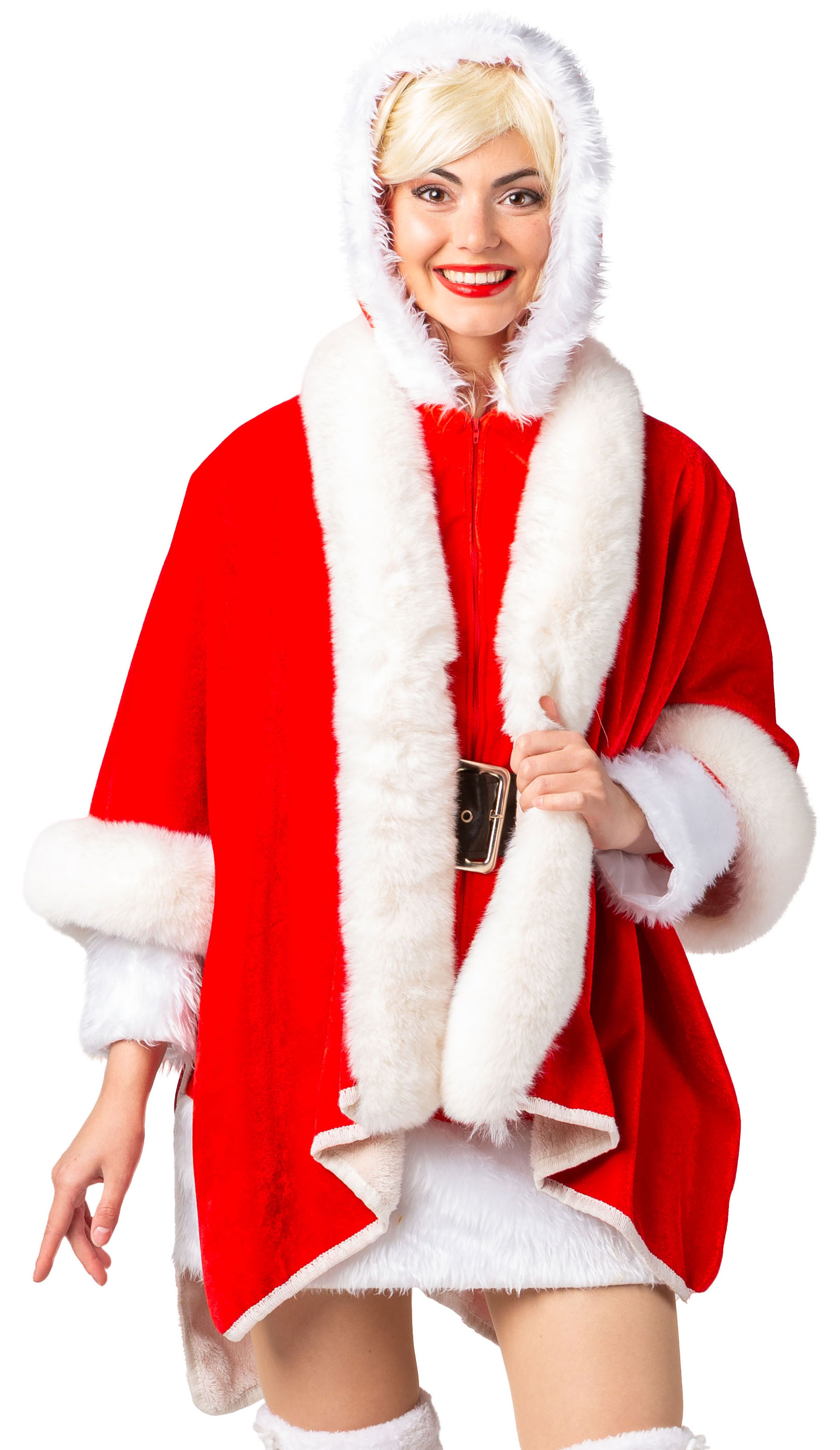 Poncho, red-white