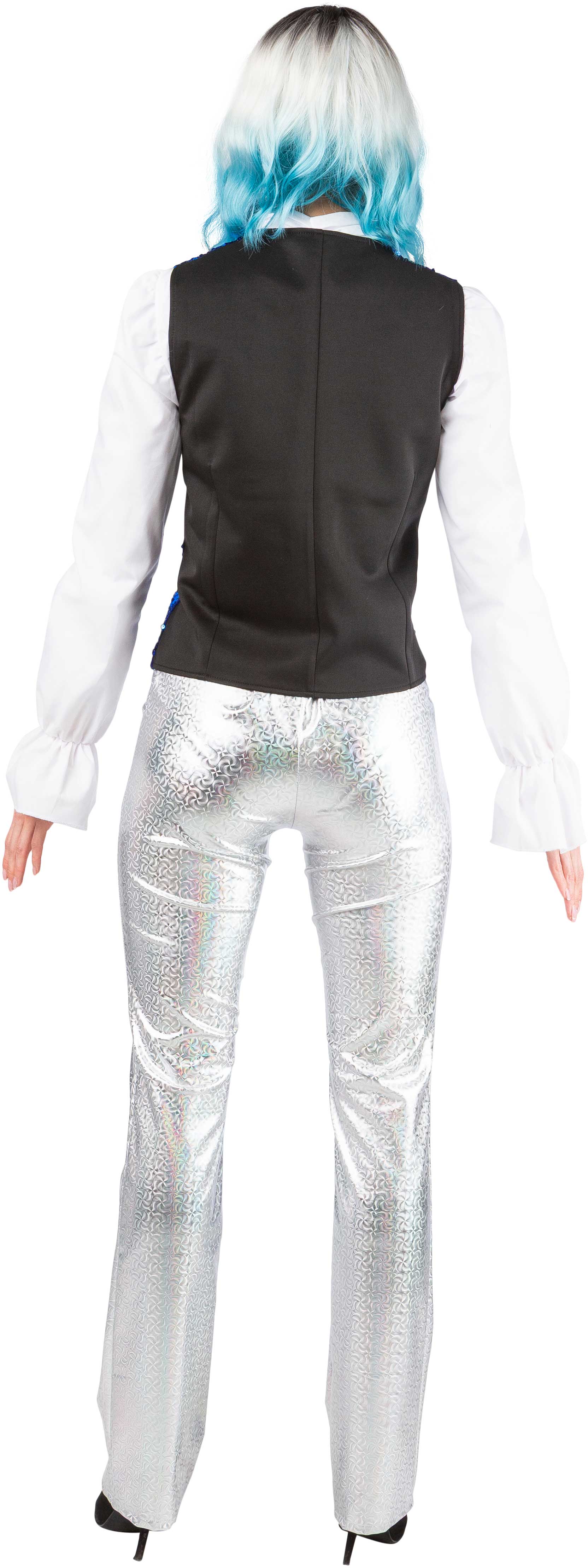 Gilet à paillettes pour femme, bleu