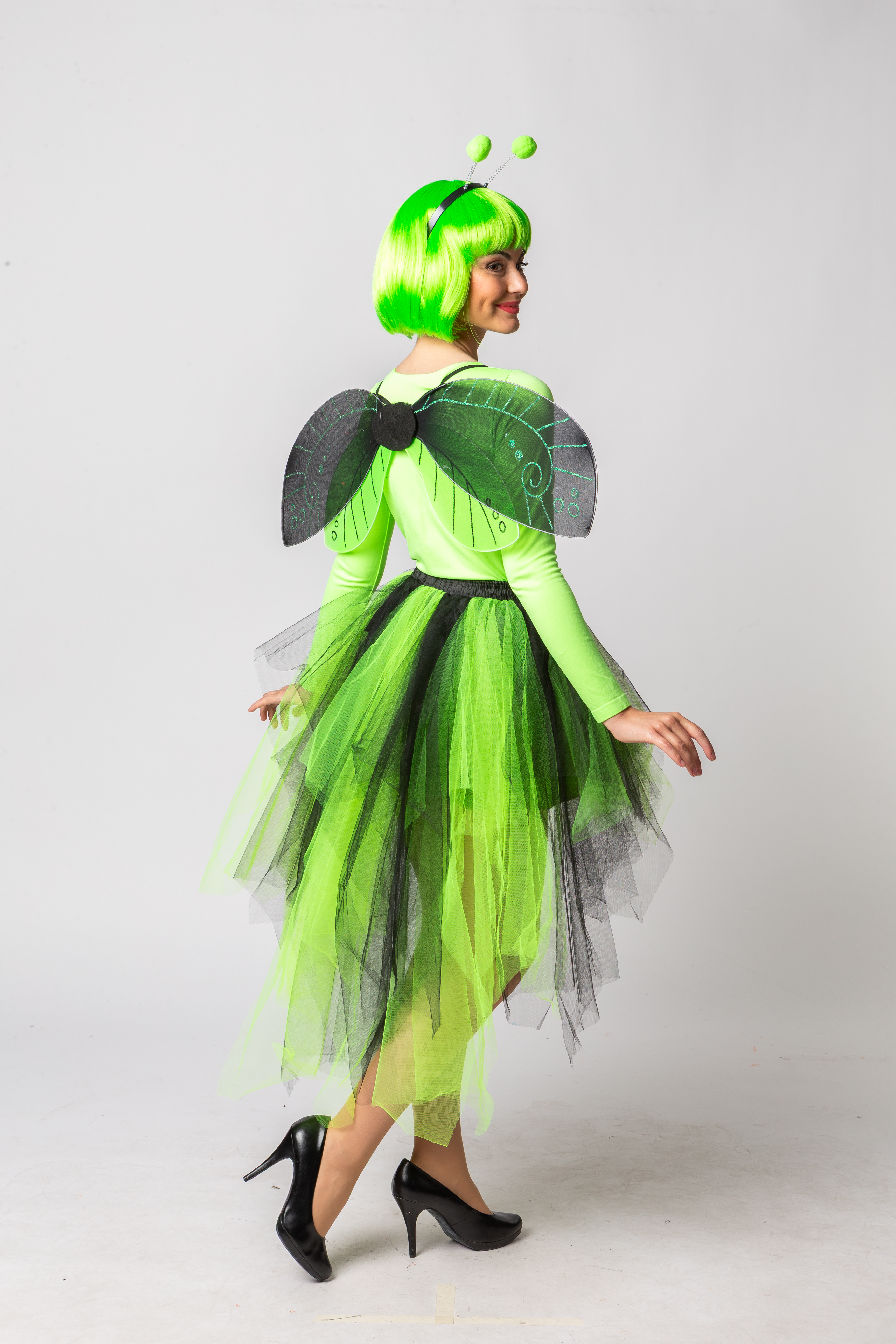 tutu vokuhila, vert-noir