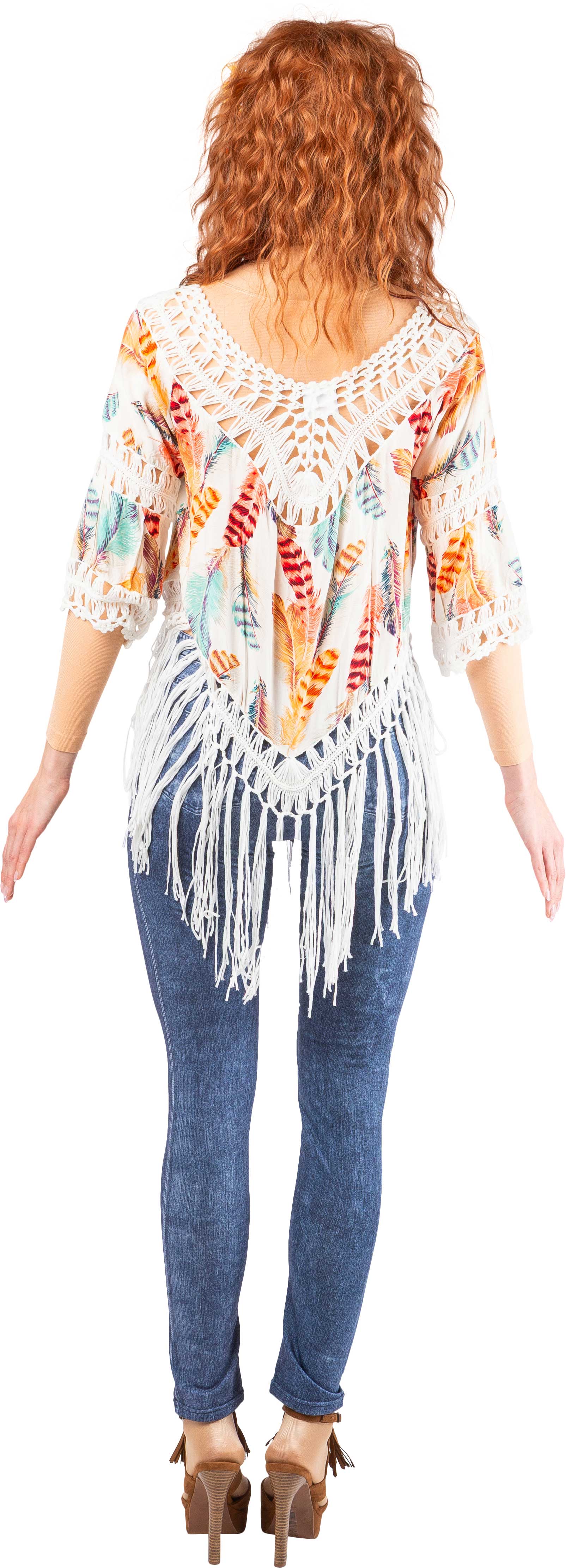 Fringed knitted top