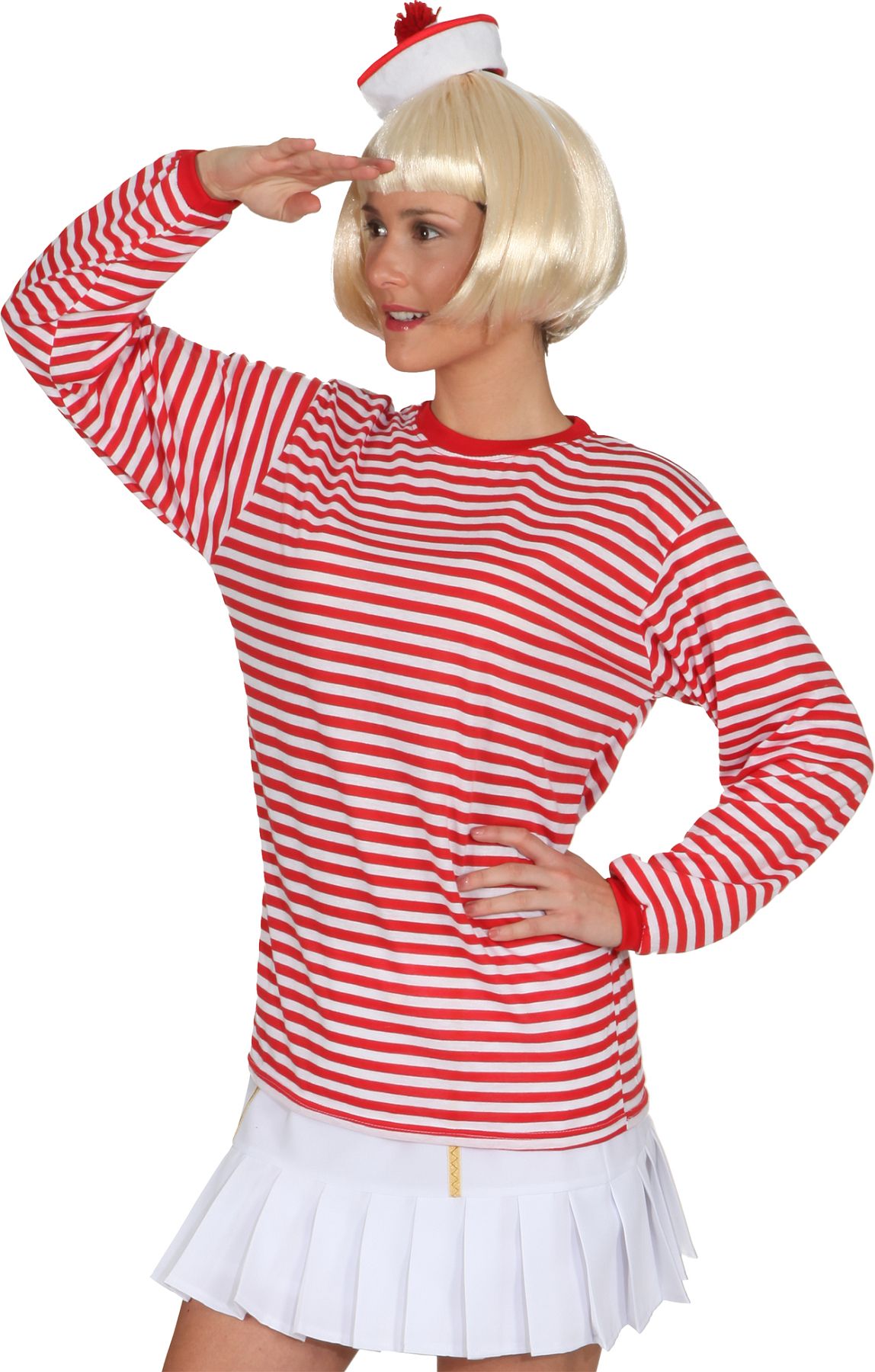 Striped sweater red-white