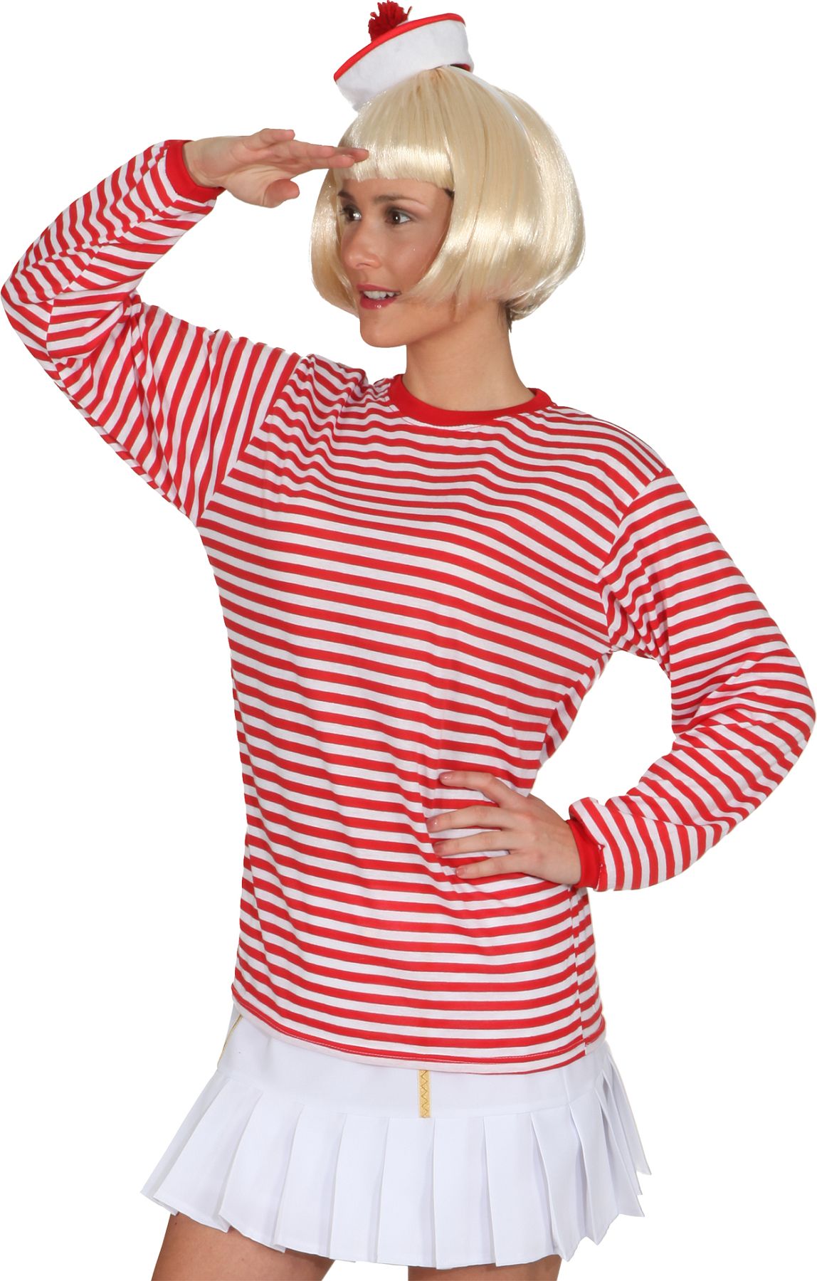 Pull rayé rouge-blanc