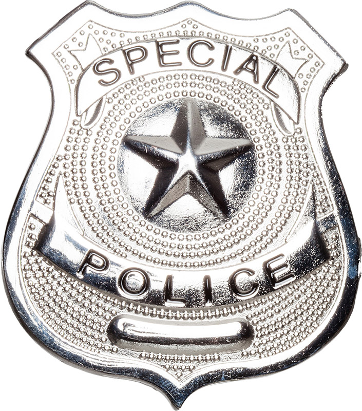 Badge de police, argenté
