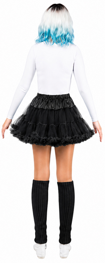 Children's petticoat with frills, black