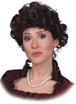 Historic ladies wig, brown - Sale