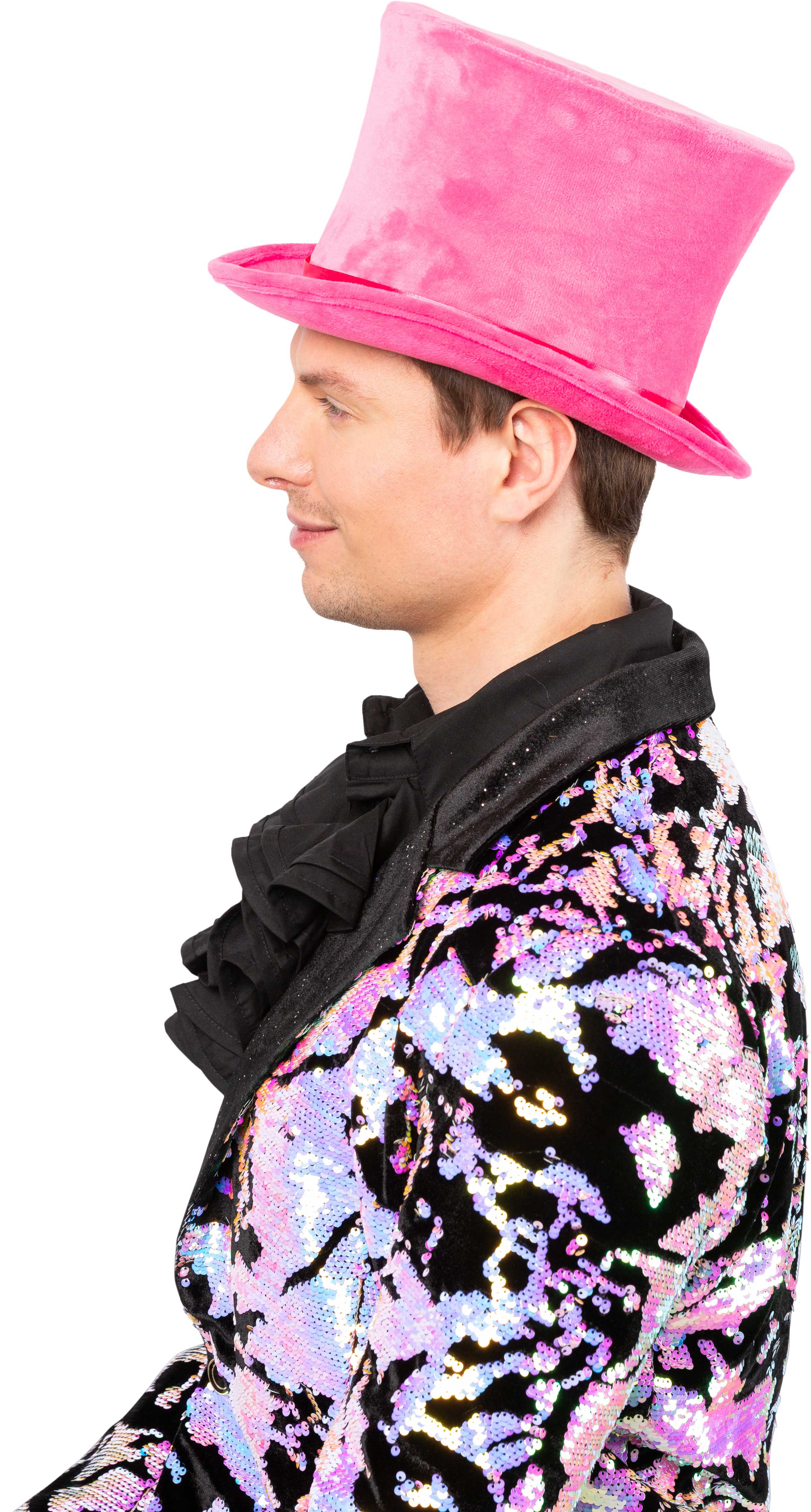 Zylinder Samt hoch, pink