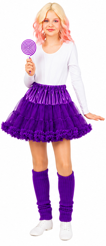 Children's petticoat with frills, purple