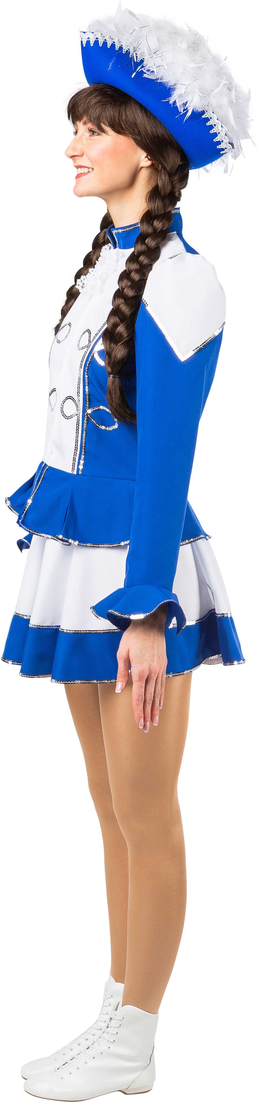 Sparkl costume, blue-white with silver trim