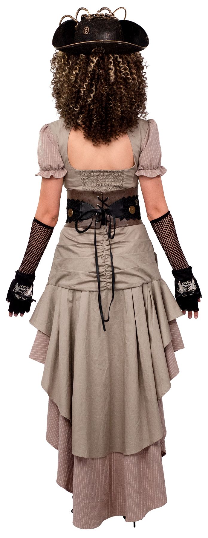 Steampunk dress mullet, taupe