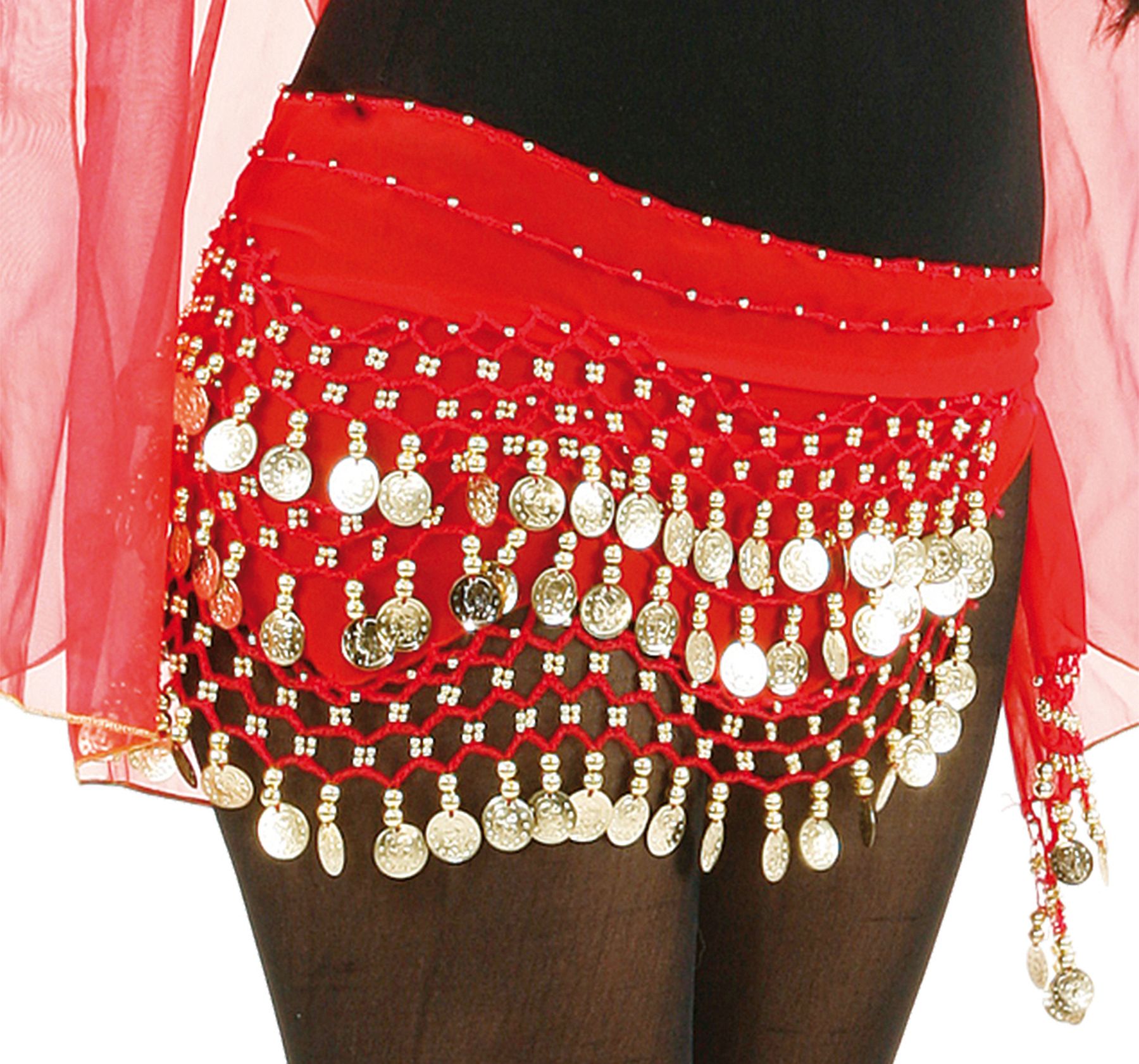 Foulard de hanche trois épaisseurs, rouge