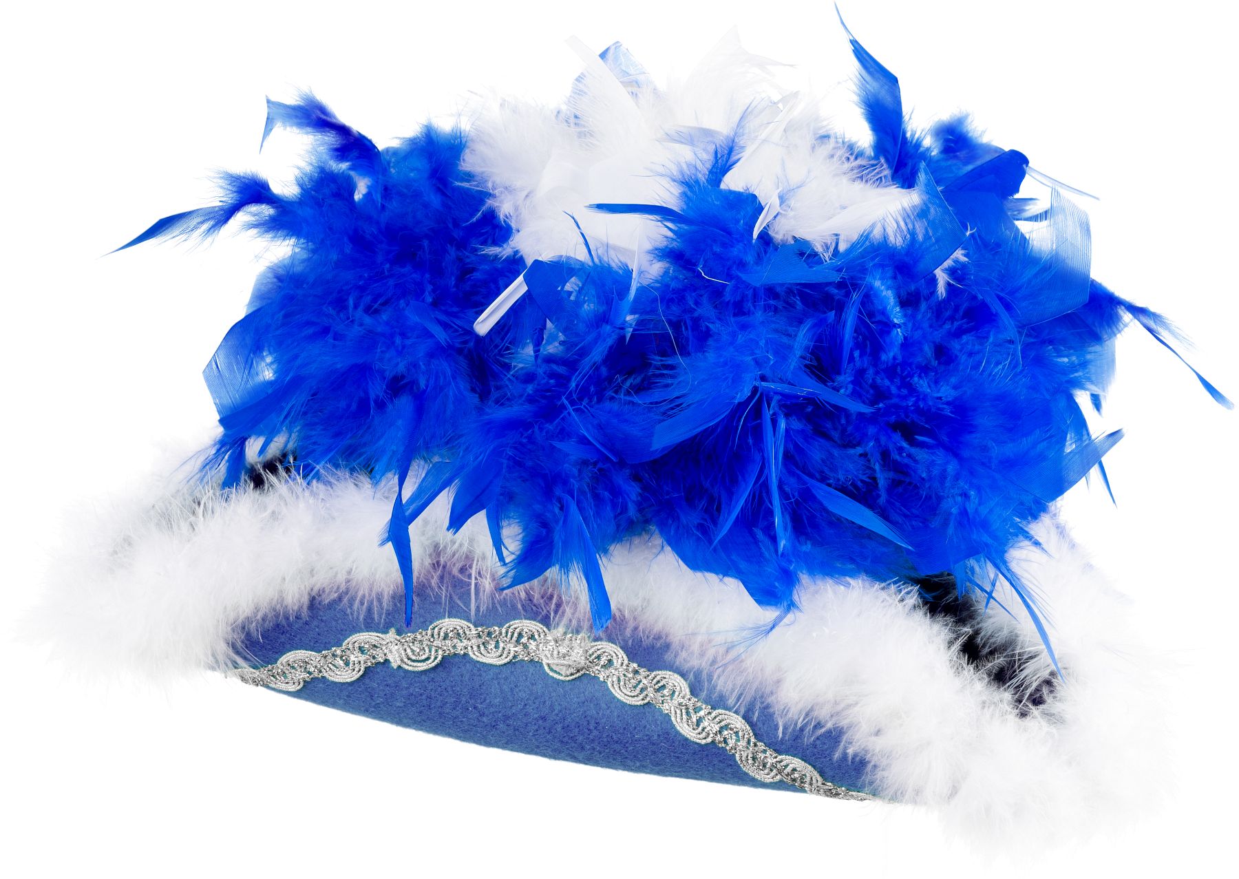 Sparkl hat blue with silver trim and Boa