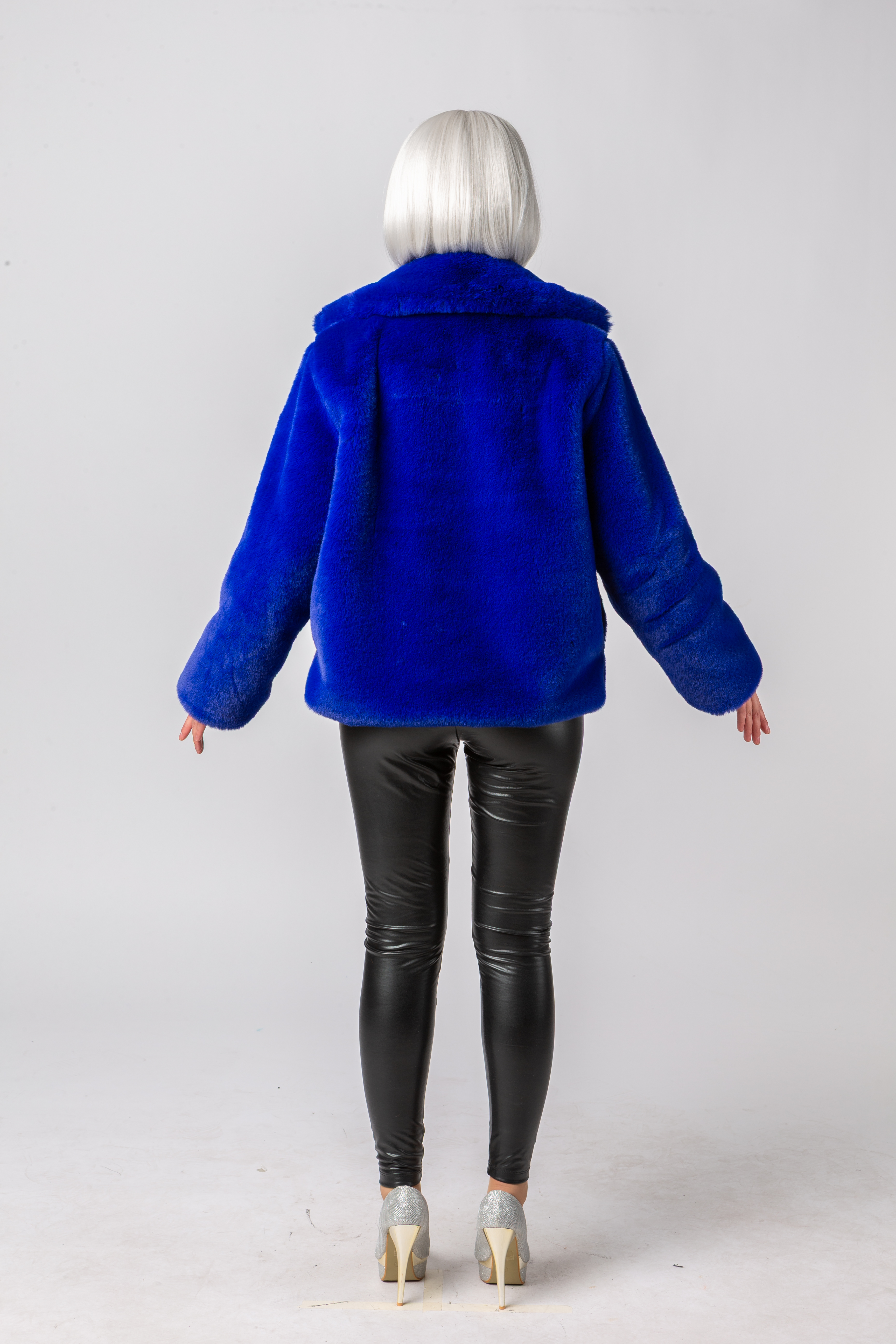 Plüschjacke, blau