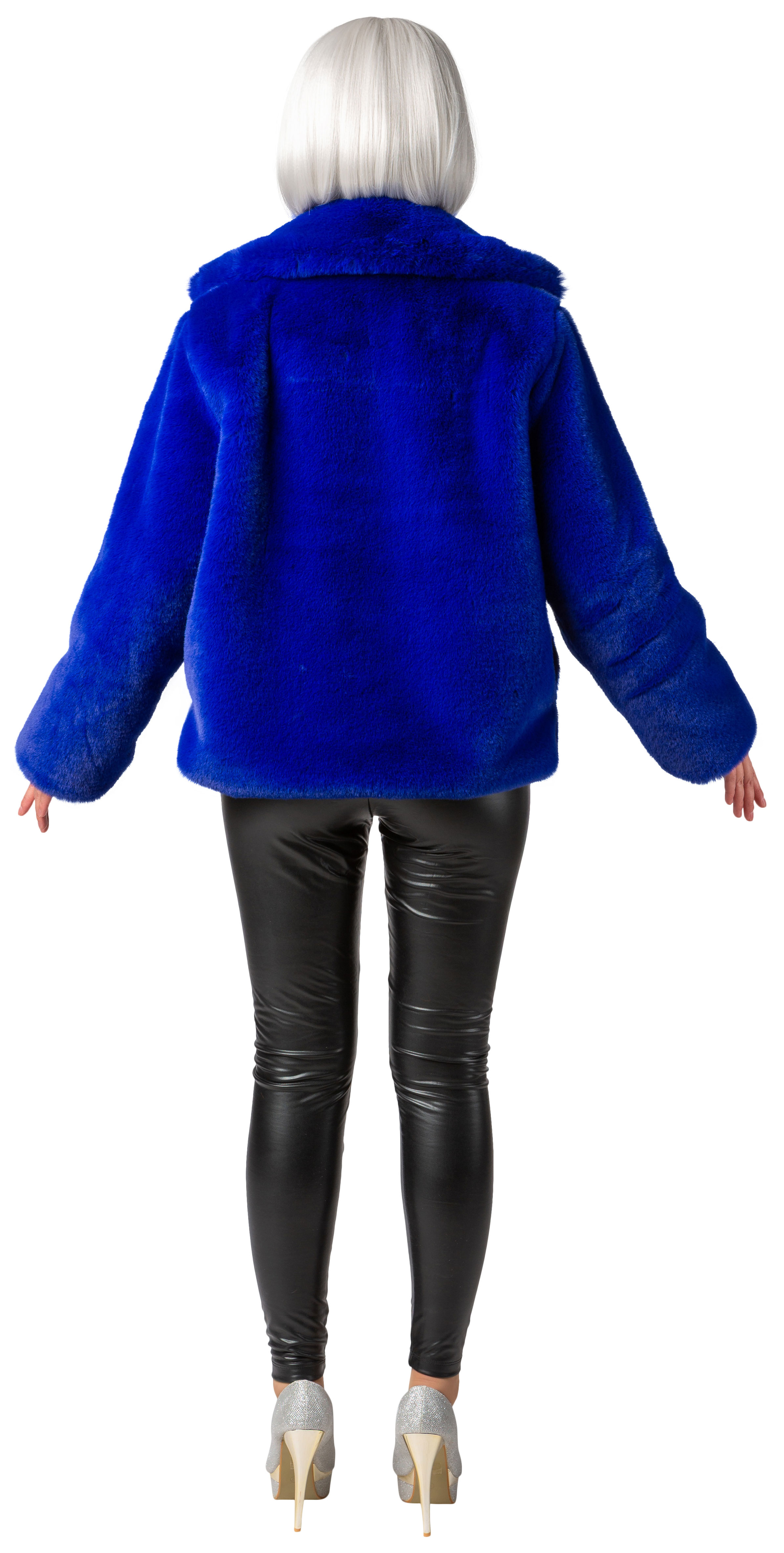 Plüschjacke, blau