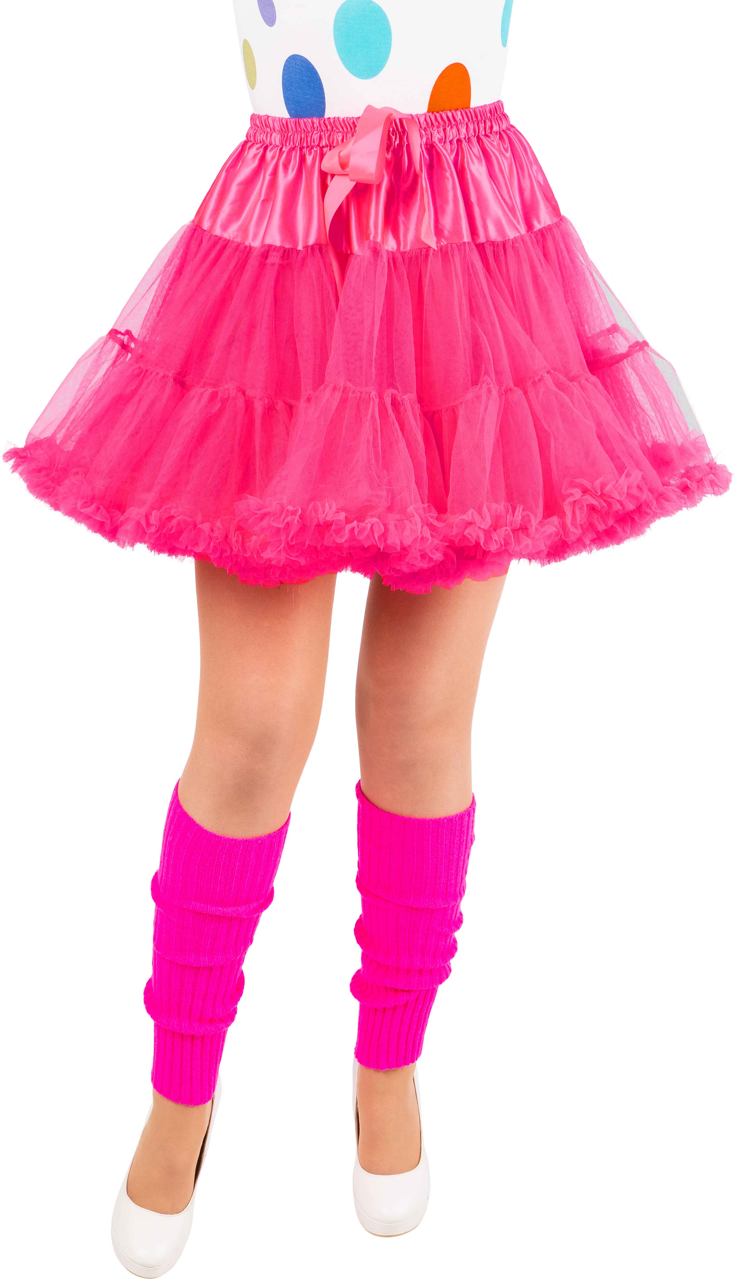 Short petticoat with a frill, fuchsia