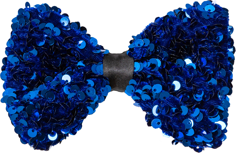 Sequined bow, blue 