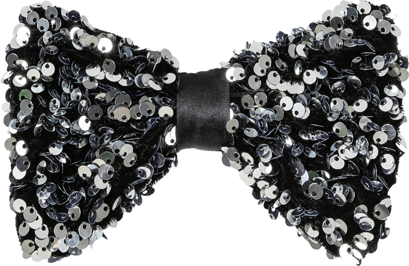 Sequined bow, silver
