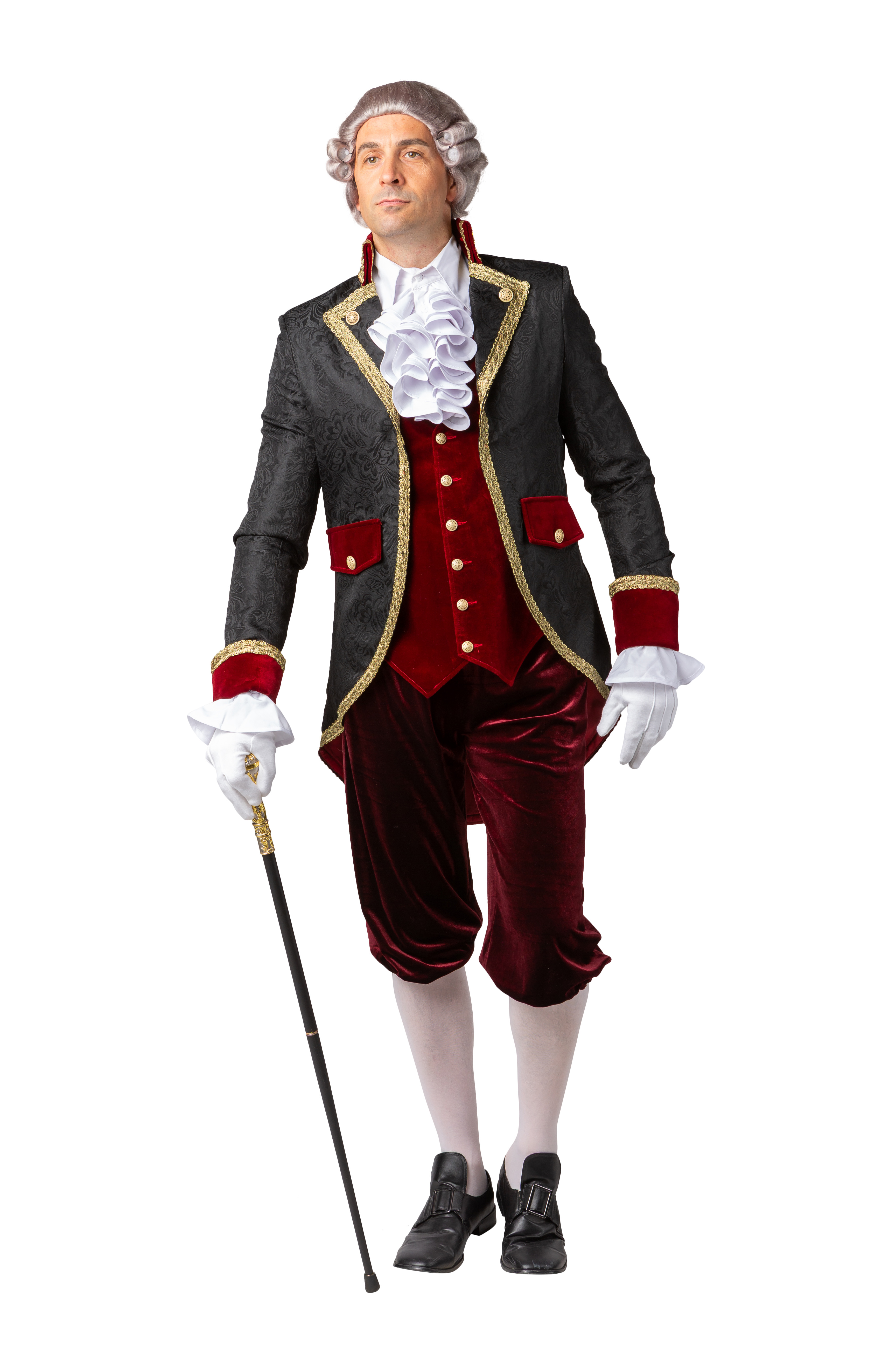 Queue de pie avec gilet, noir-rouge