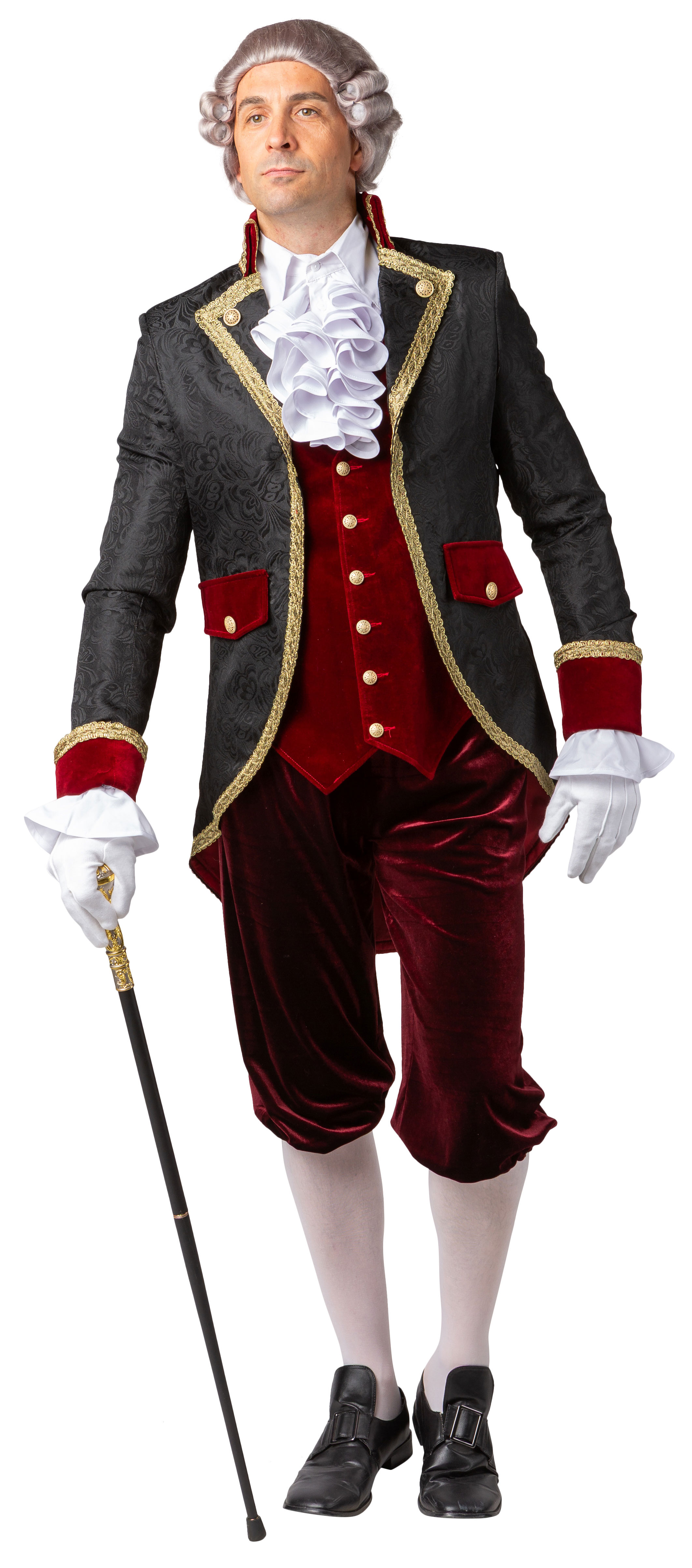 Tailcoat with vest, black-red