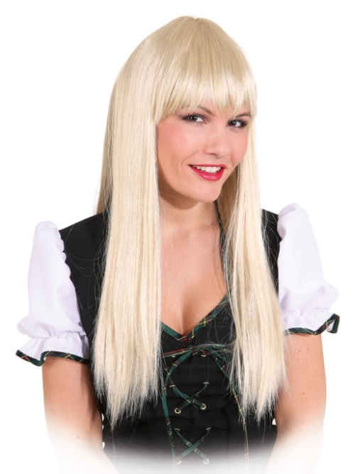 Longhair ponytail wig plain, blonde