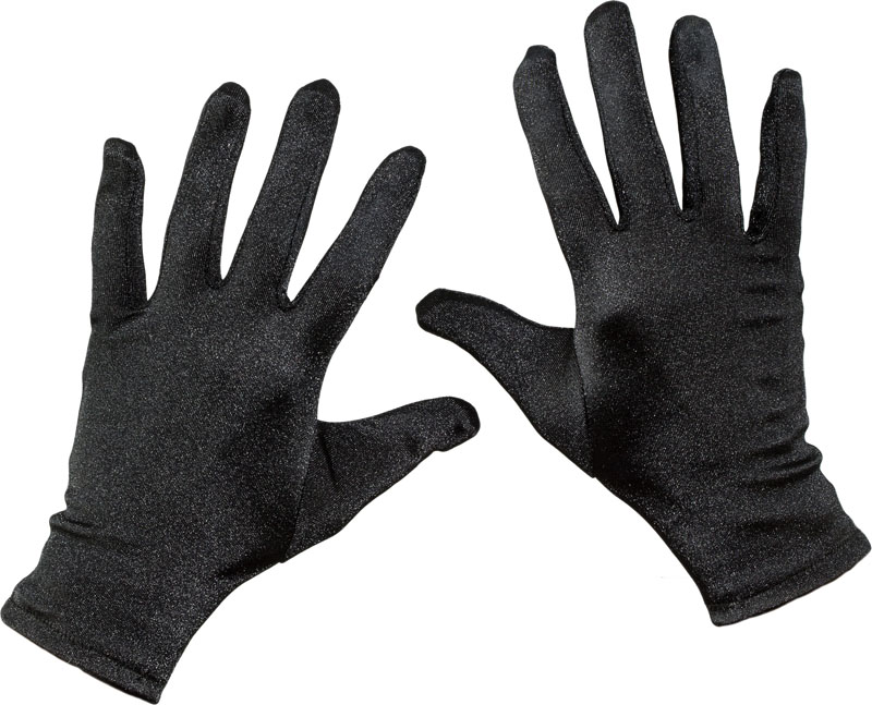 Gants satin courts, noirs