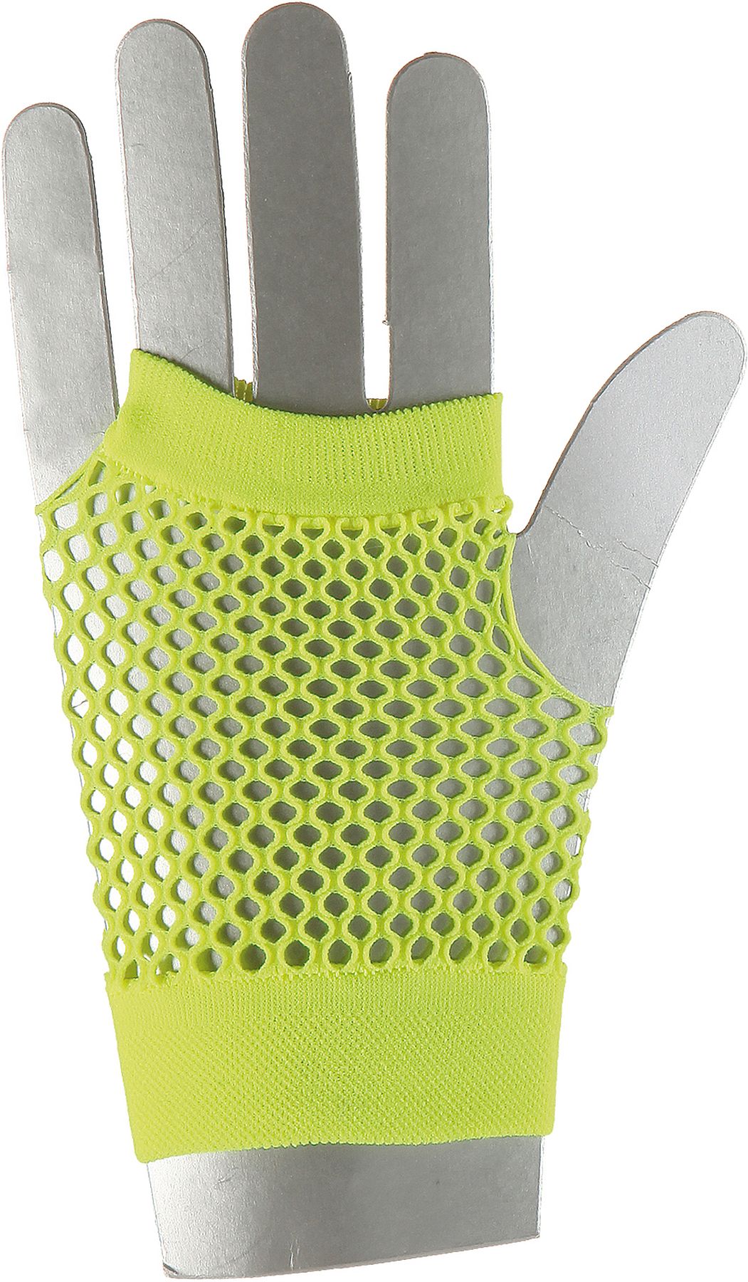 Mesh short gloves fingerless, neon-yellow