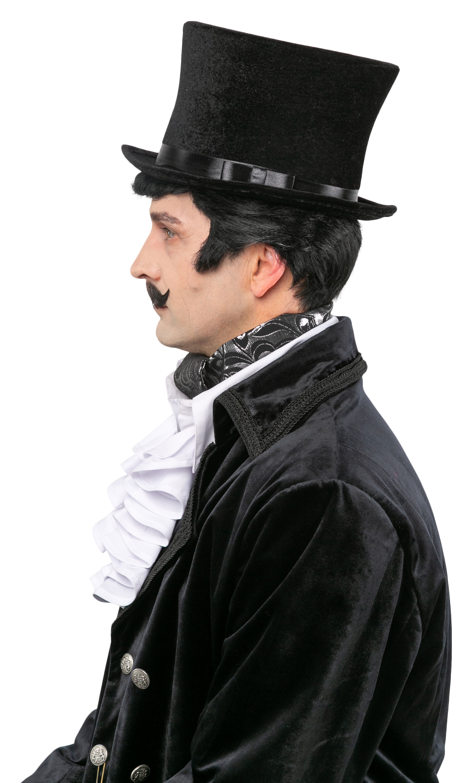 Hat made of black velvet - height 15.5 cm