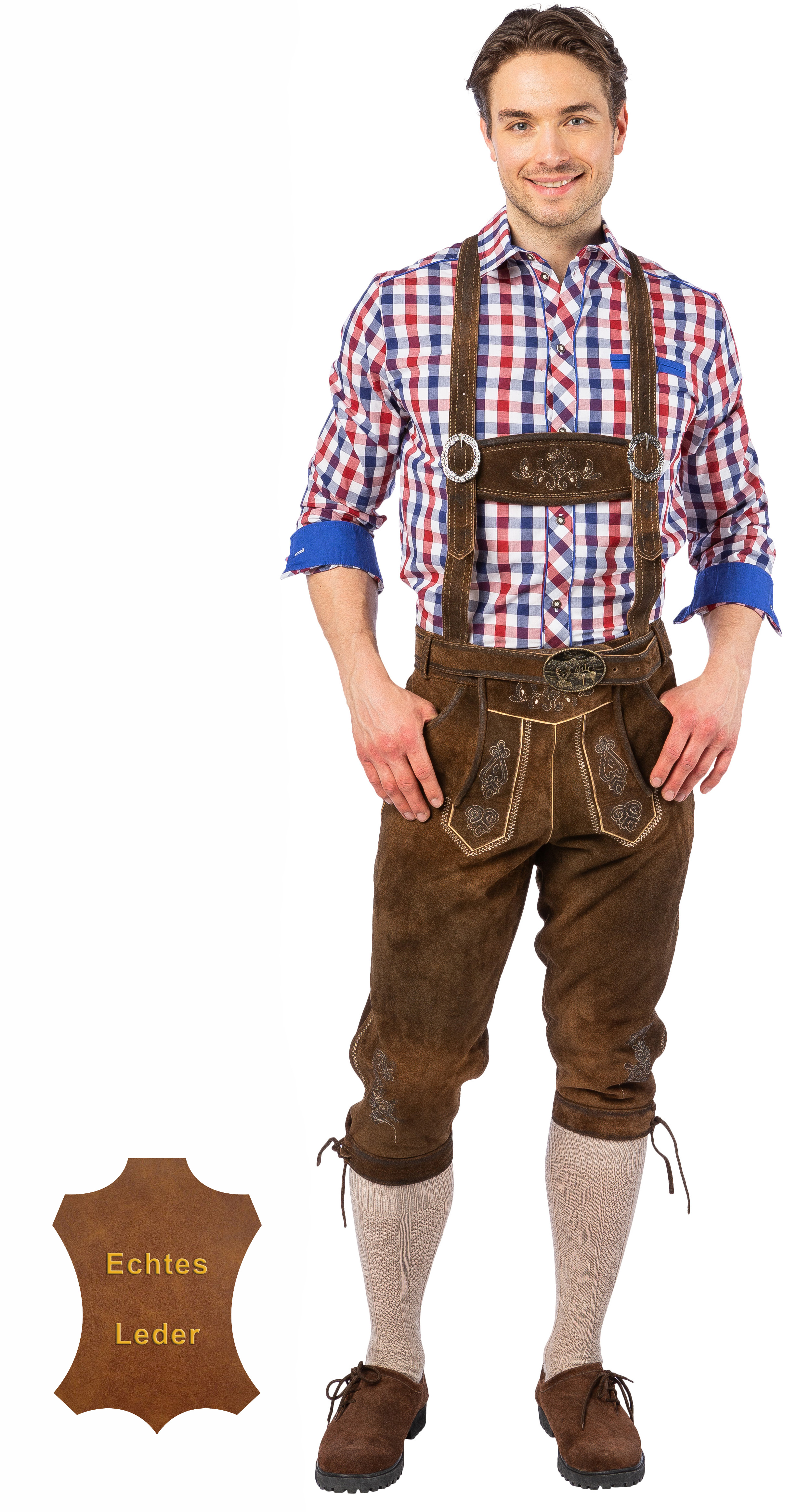 Kniebundlederhose olivbraun 