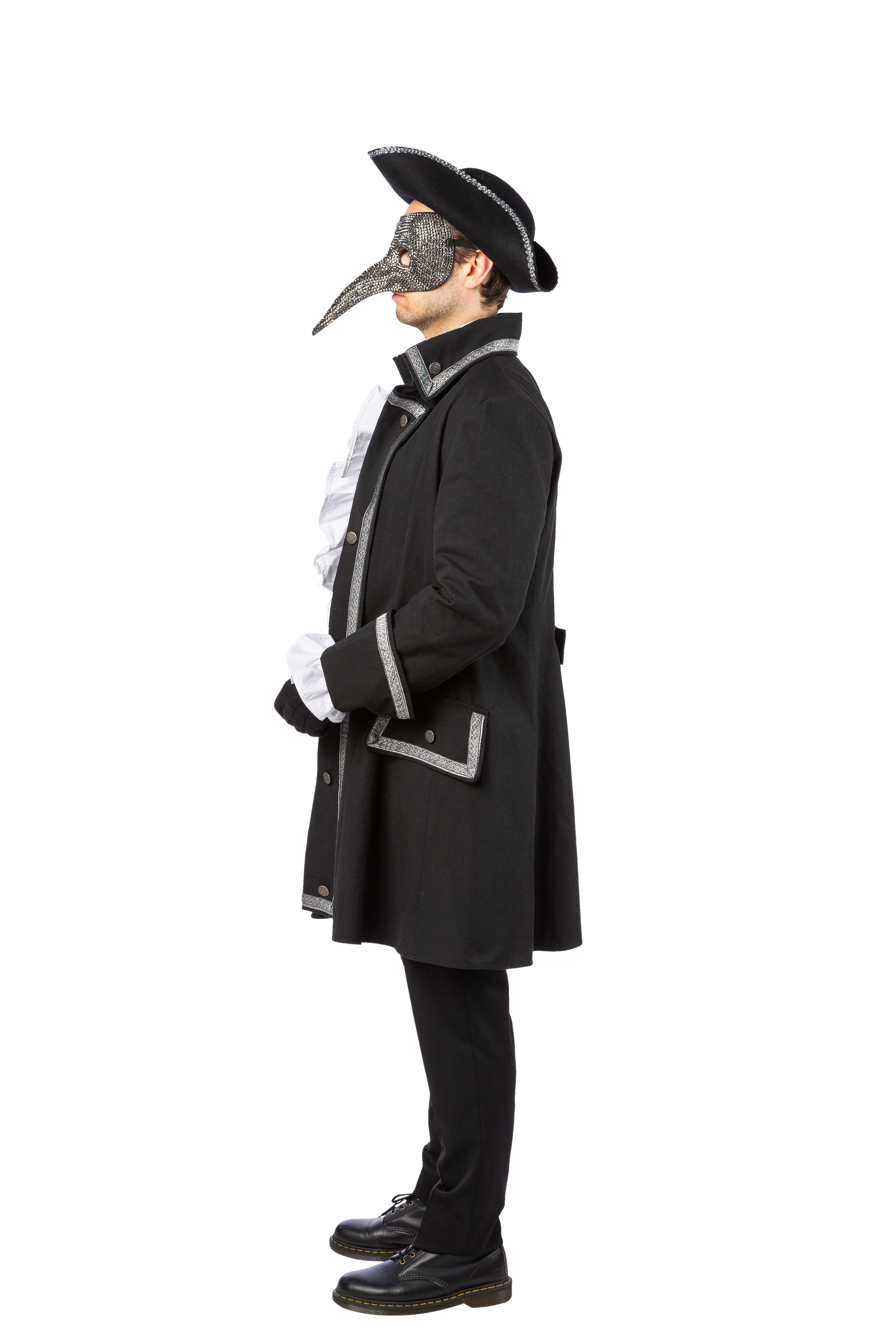 Veste historique, noir, femme, avec bordire dorée