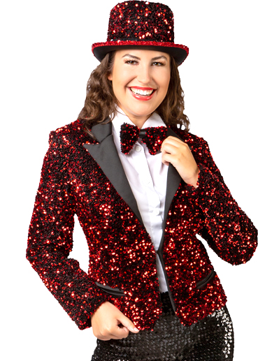 Damenjacke Pailletten, rot 