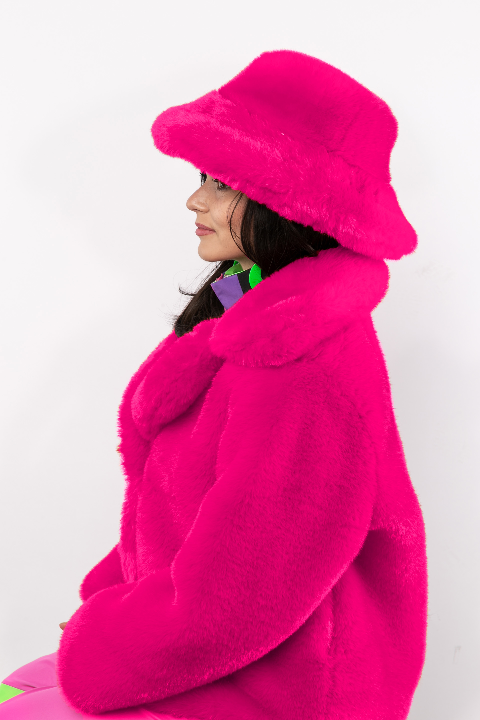 Casquette de pêcheur peluche, rose