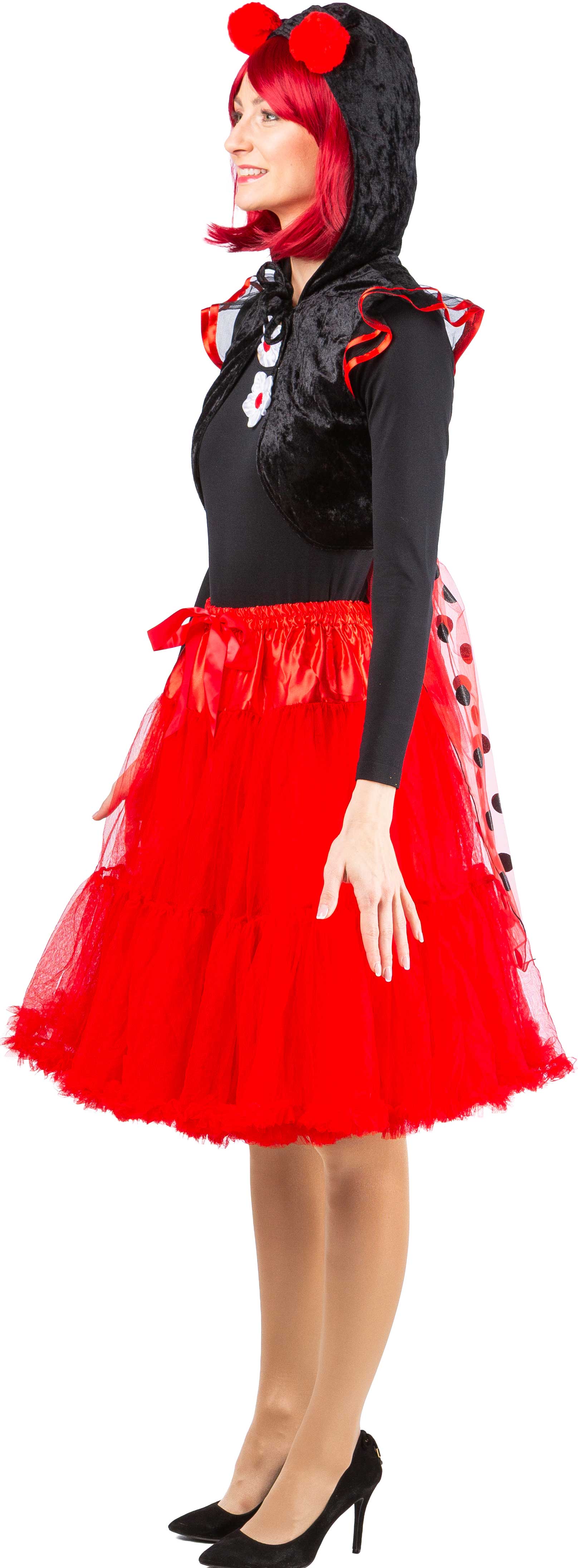 Long tutu with a frill, red