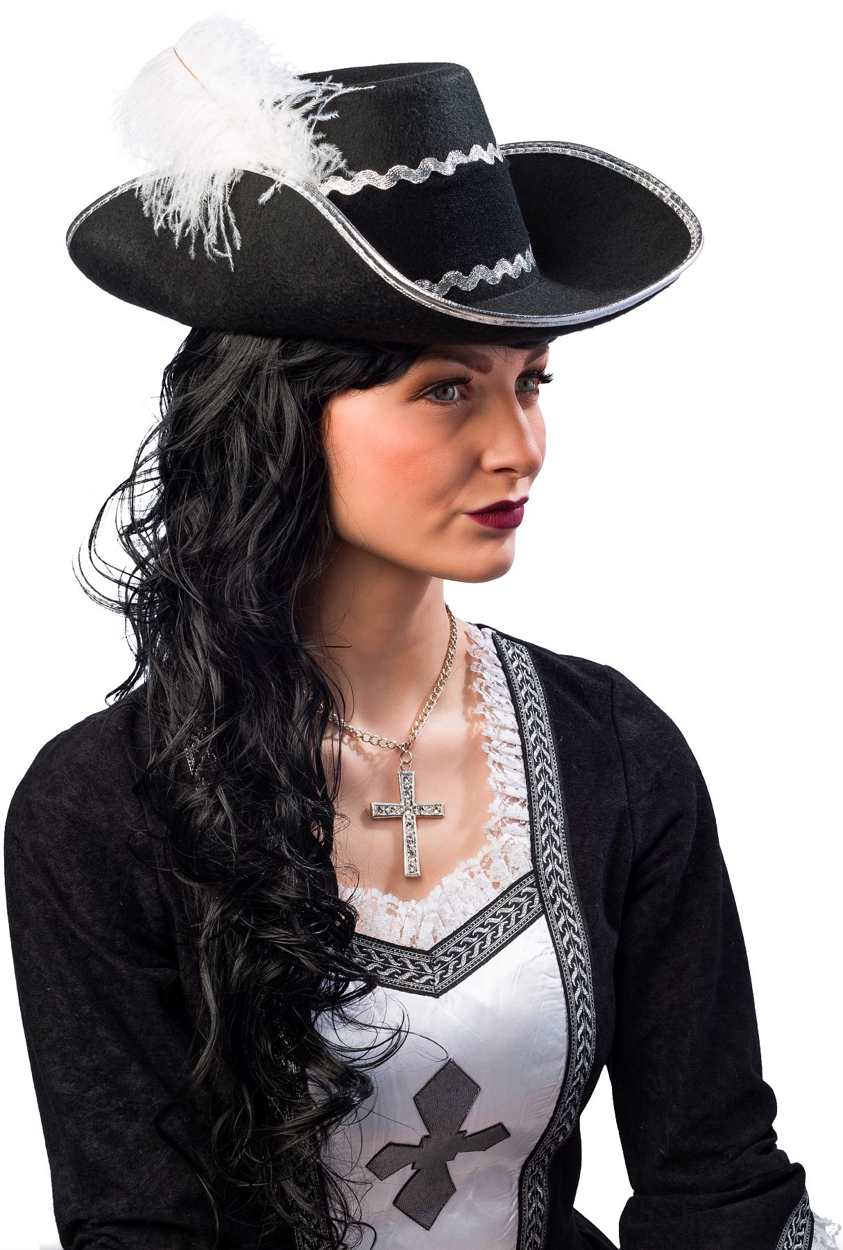 Musketeer hat black without buckle