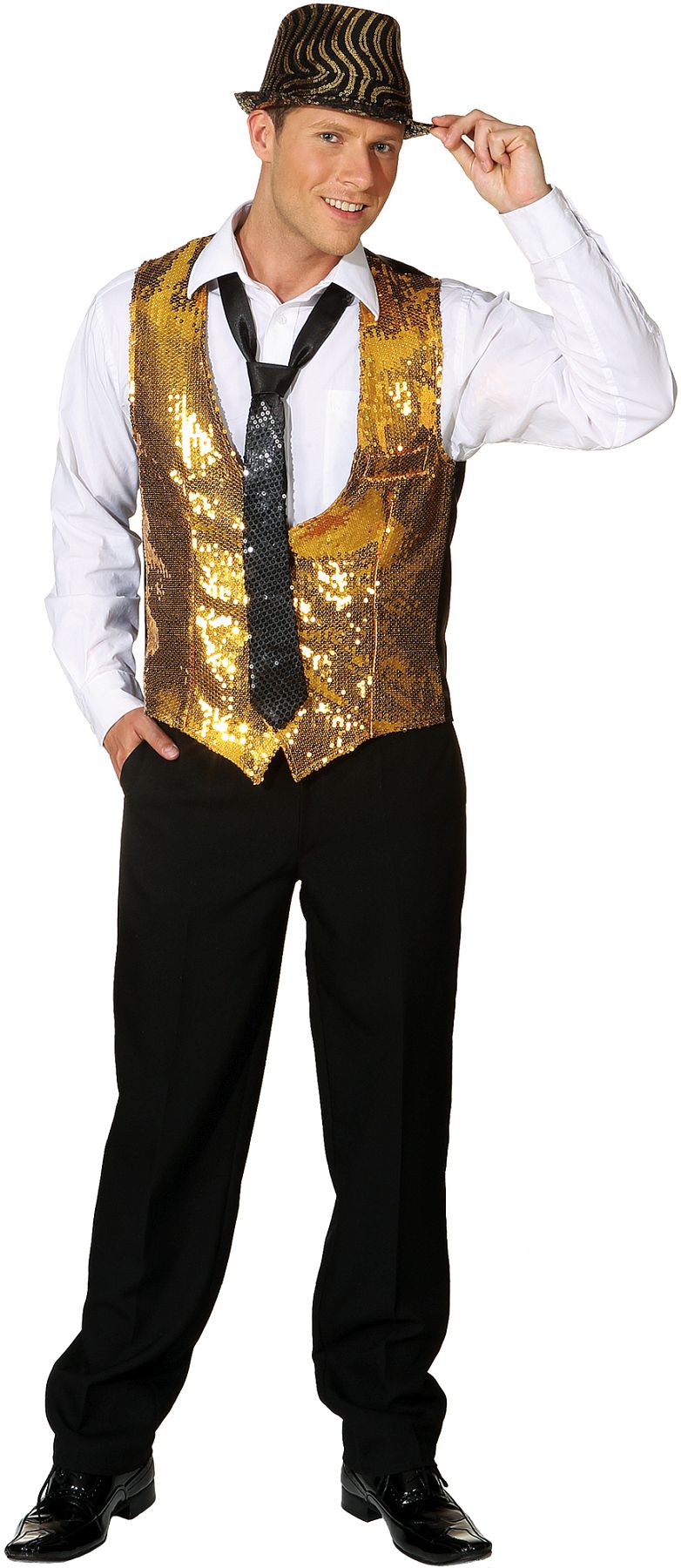 Sequin waistcoat, gold