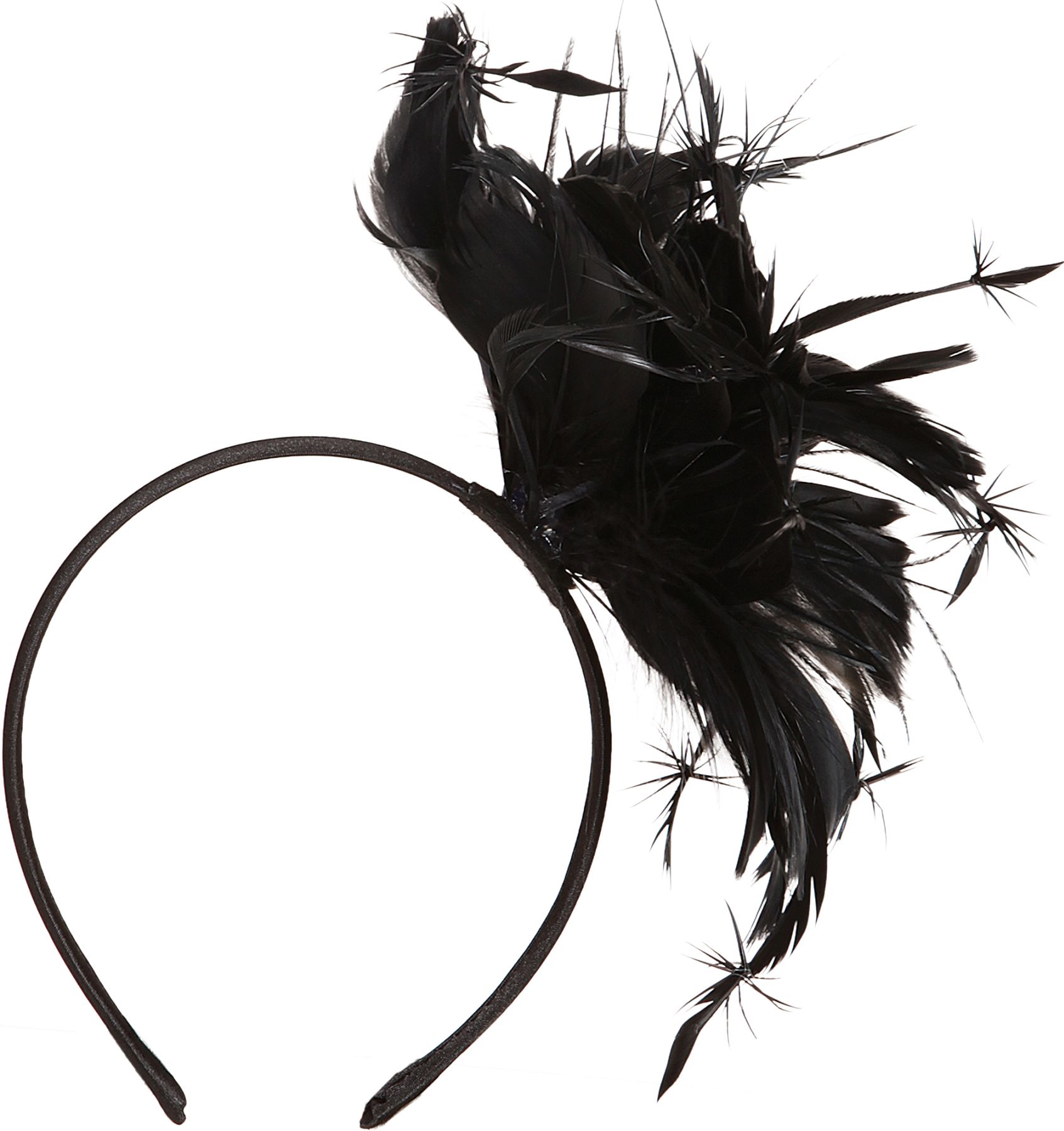 Haarreif mit Federn, schwarz 