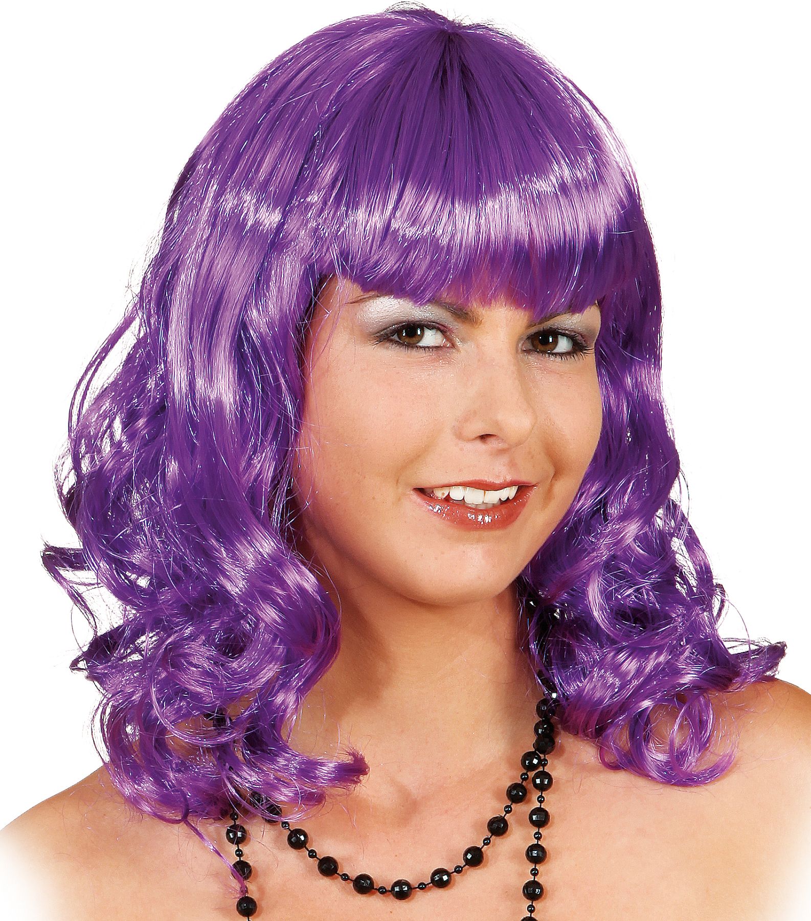 Wig curly, purple
