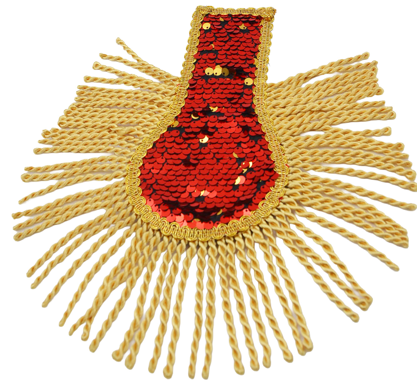 Sequin epaulettes, red/gold