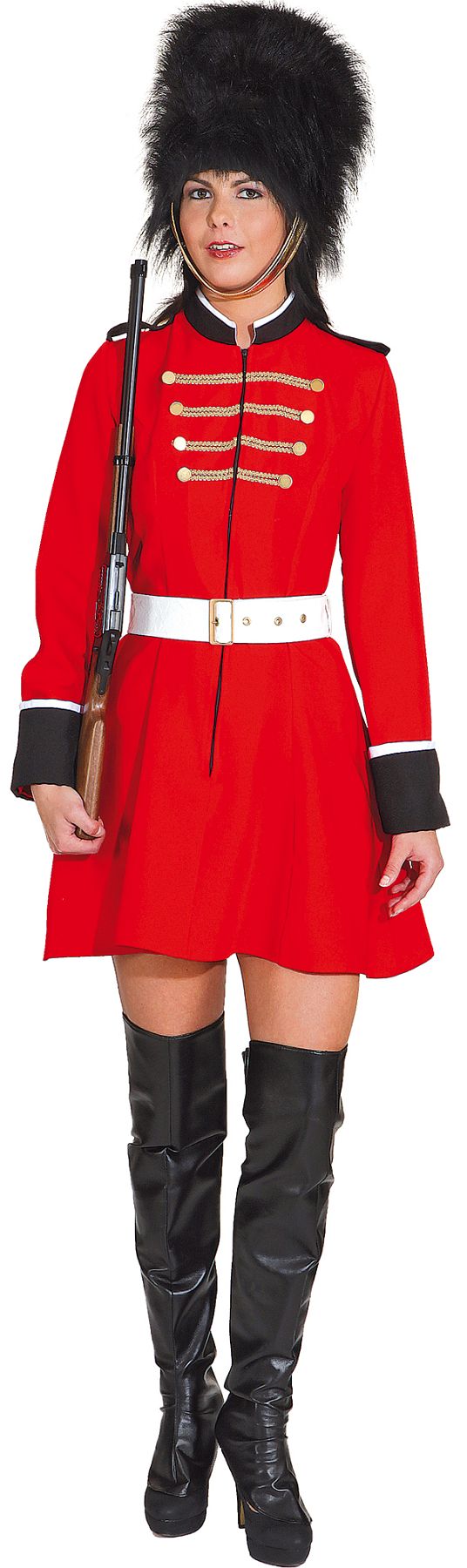 Costume Soldat Garde Royale Femme, rouge-noir
