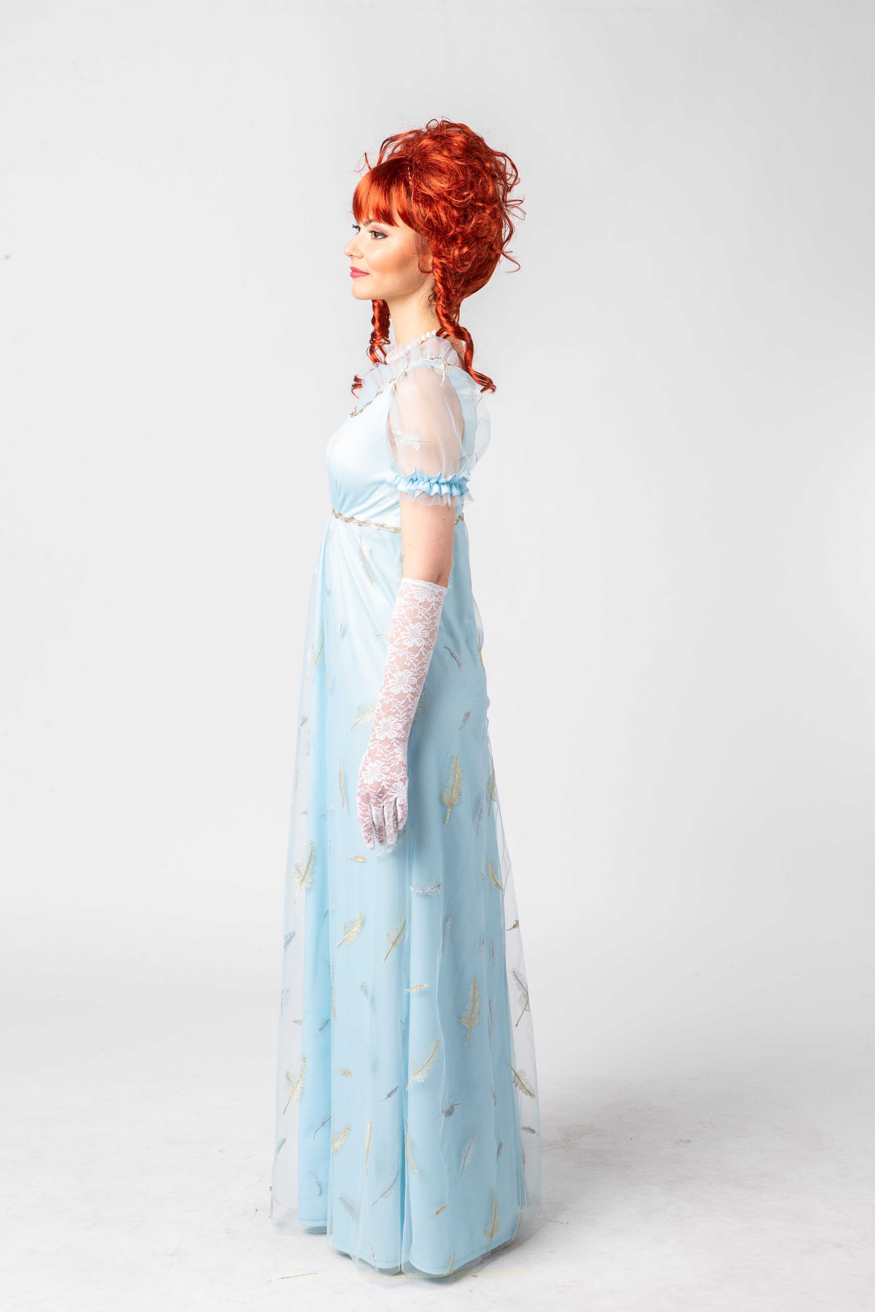 Robe Empire, turquoise