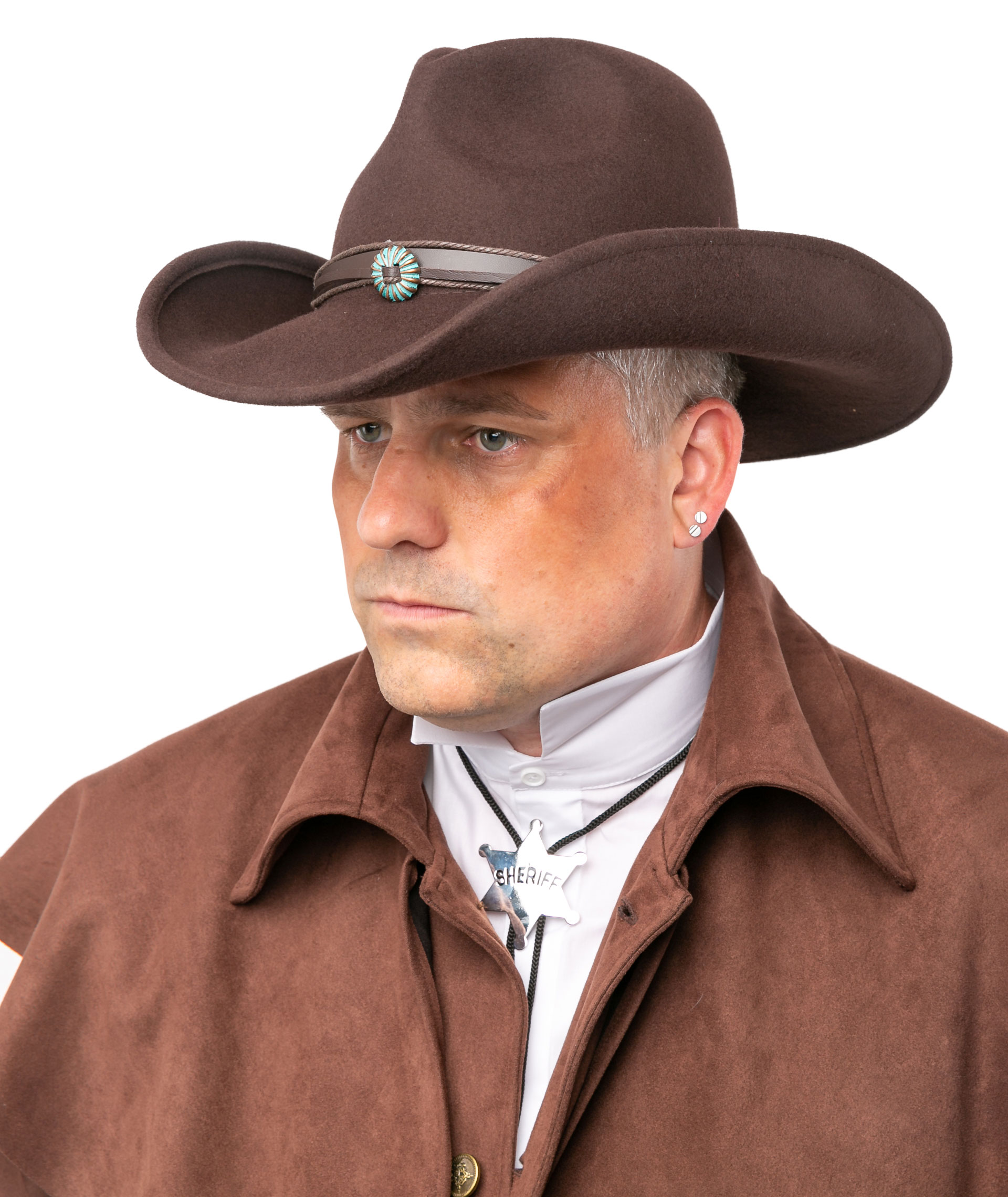 Premium Cowboyhut Wollfilz, braun