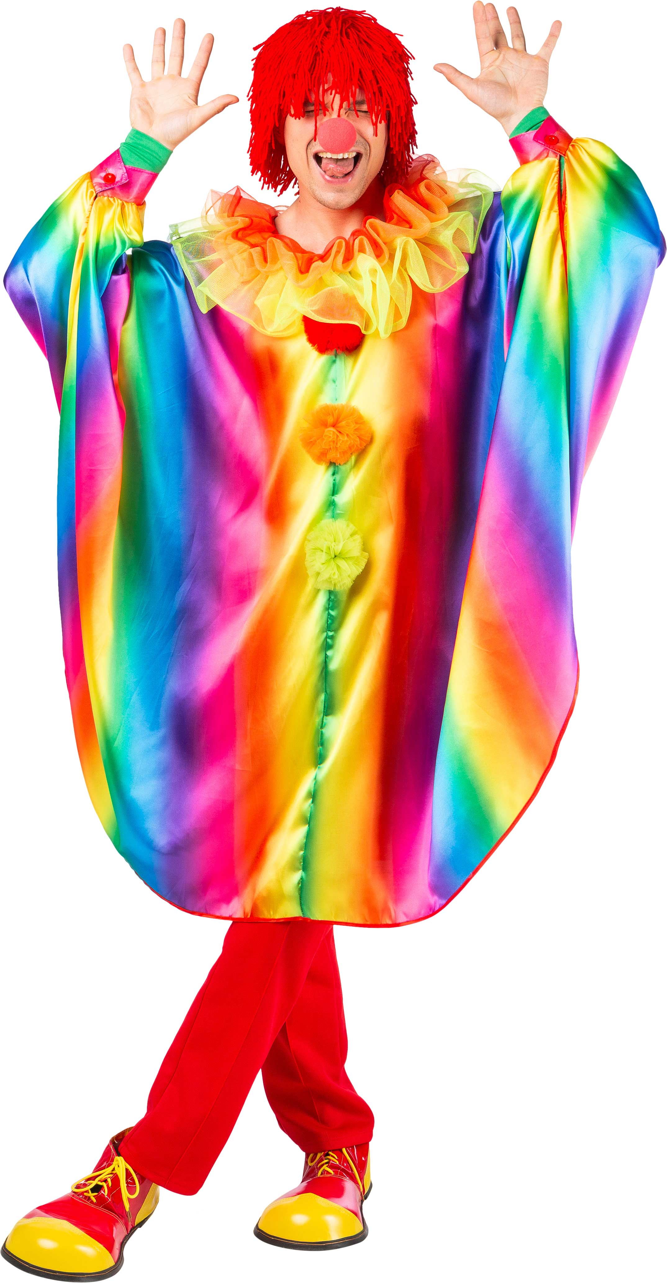 Poncho de clown arc-en-ciel