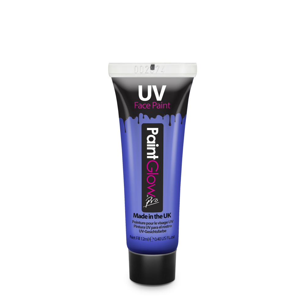UV face and body paint, blue