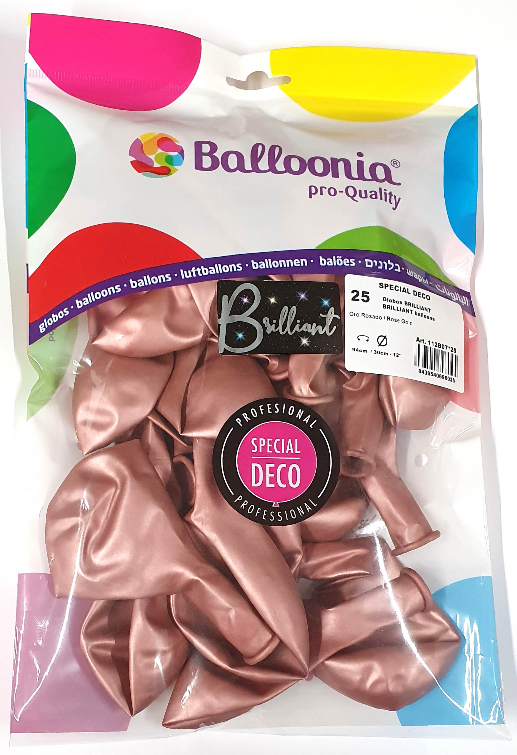 Latexballon Brilliant, rosé gold 25 Stück