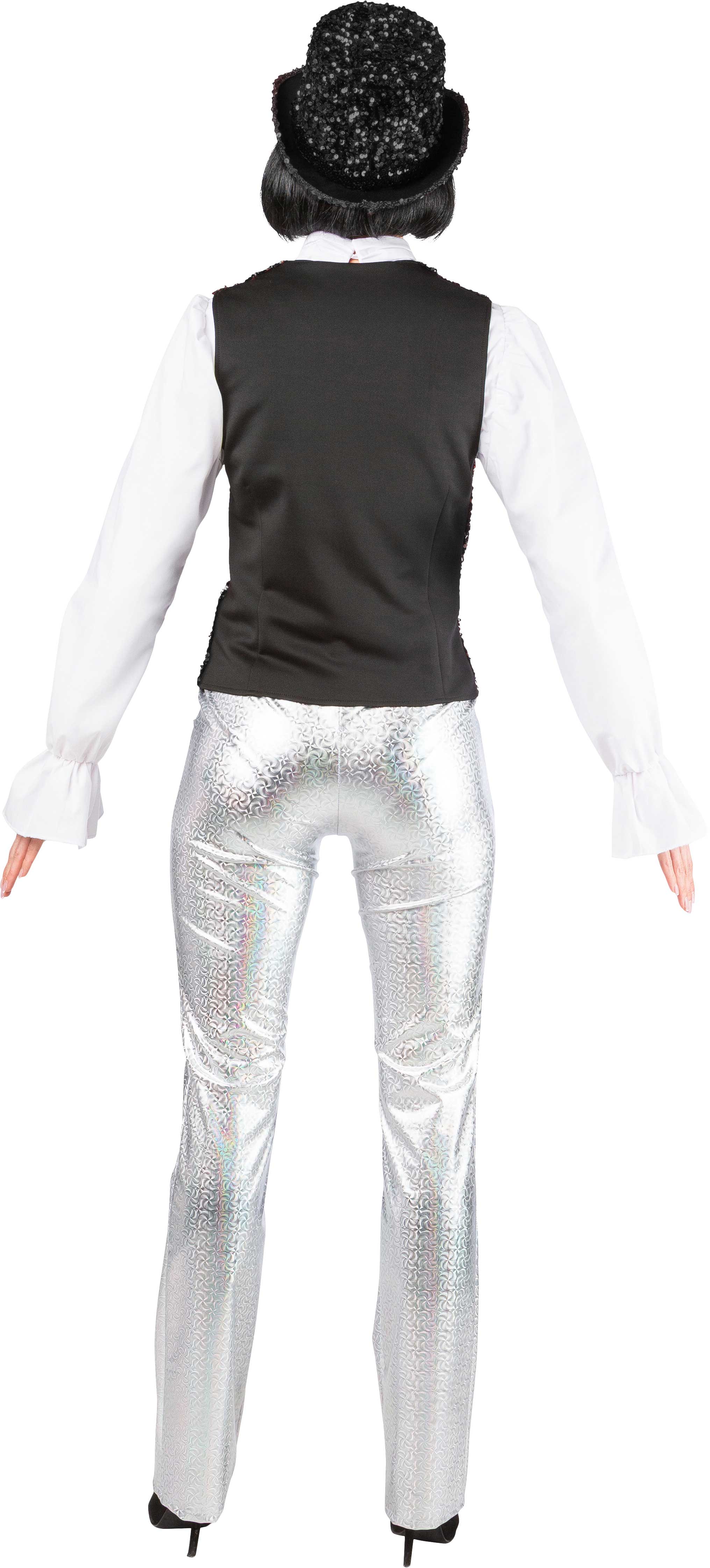 Gilet à paillettes pour femme, noir