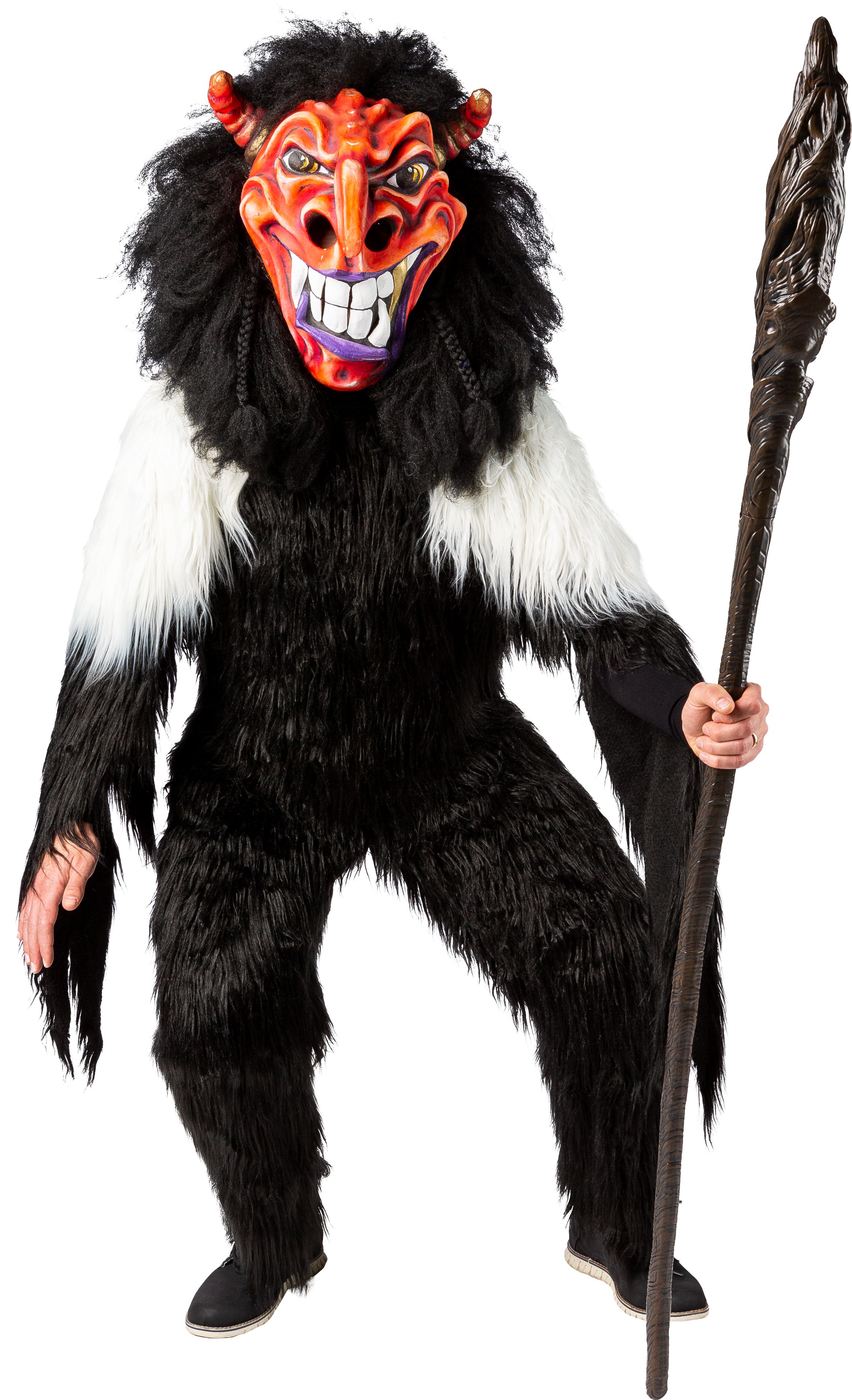 Krampus, schwarz-weiß